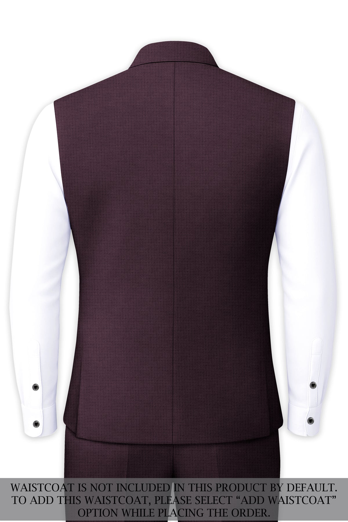 Velaris-Thunder Purple Diamond Textured Wool Rich Slight Stretch Cross Placket Bandhgala Suit