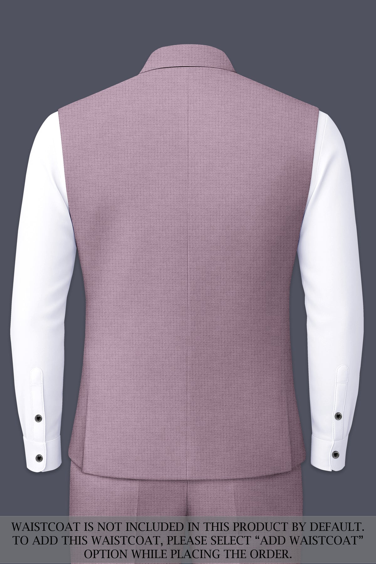 Regalia-Mountbatten Pink Diamond Textured Wool Rich Slight Stretch Cross Placket Bandhgala Suit