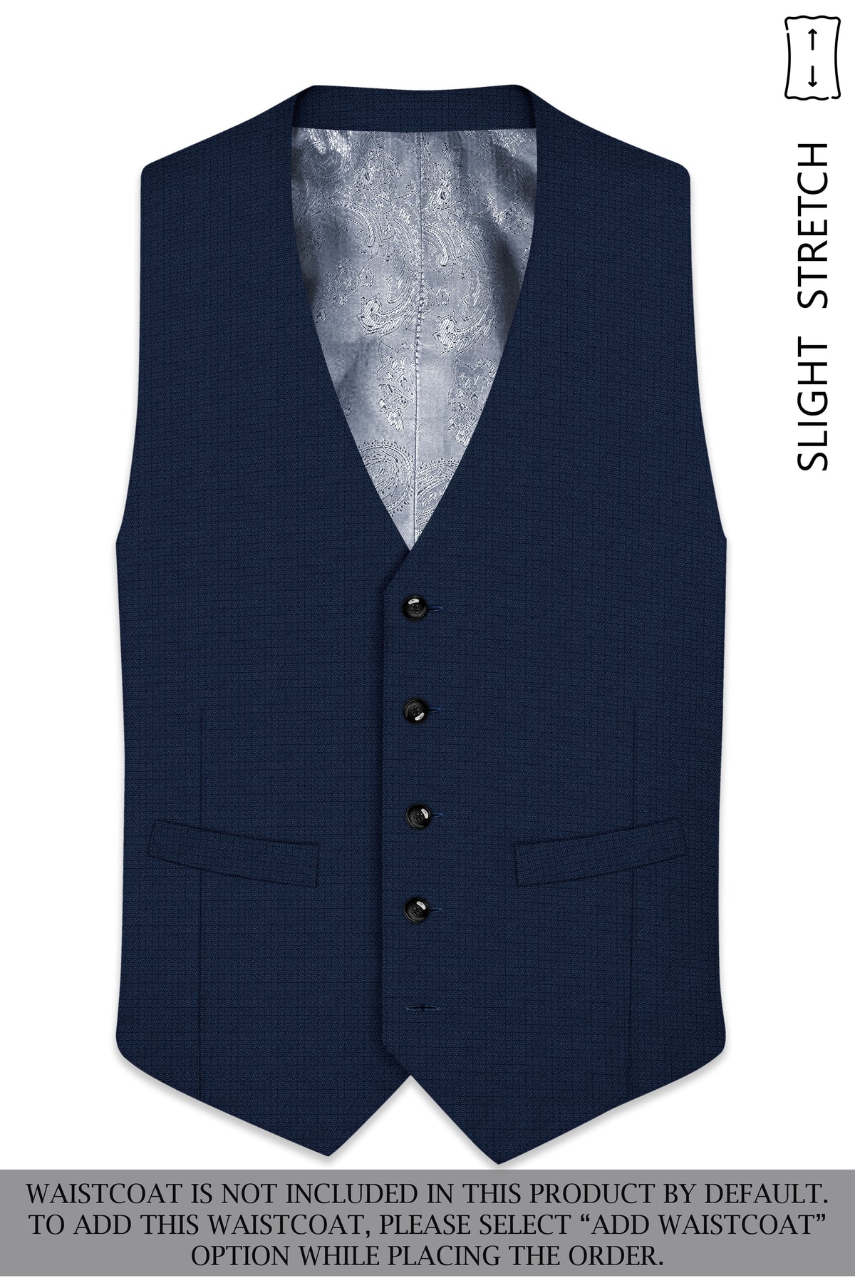 Regent-Ebony Blue Diamond Textured Wool Rich Slight Stretch Tuxedo Suit