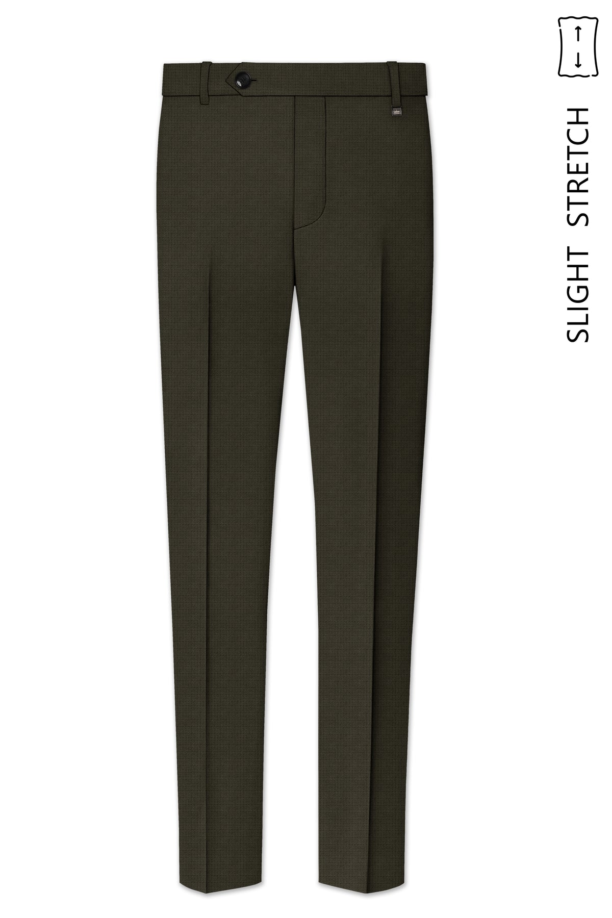 Prestige-Zeus Green Diamond Textured Wool Rich Slight Stretch Cross Placket Bandhgala Suit