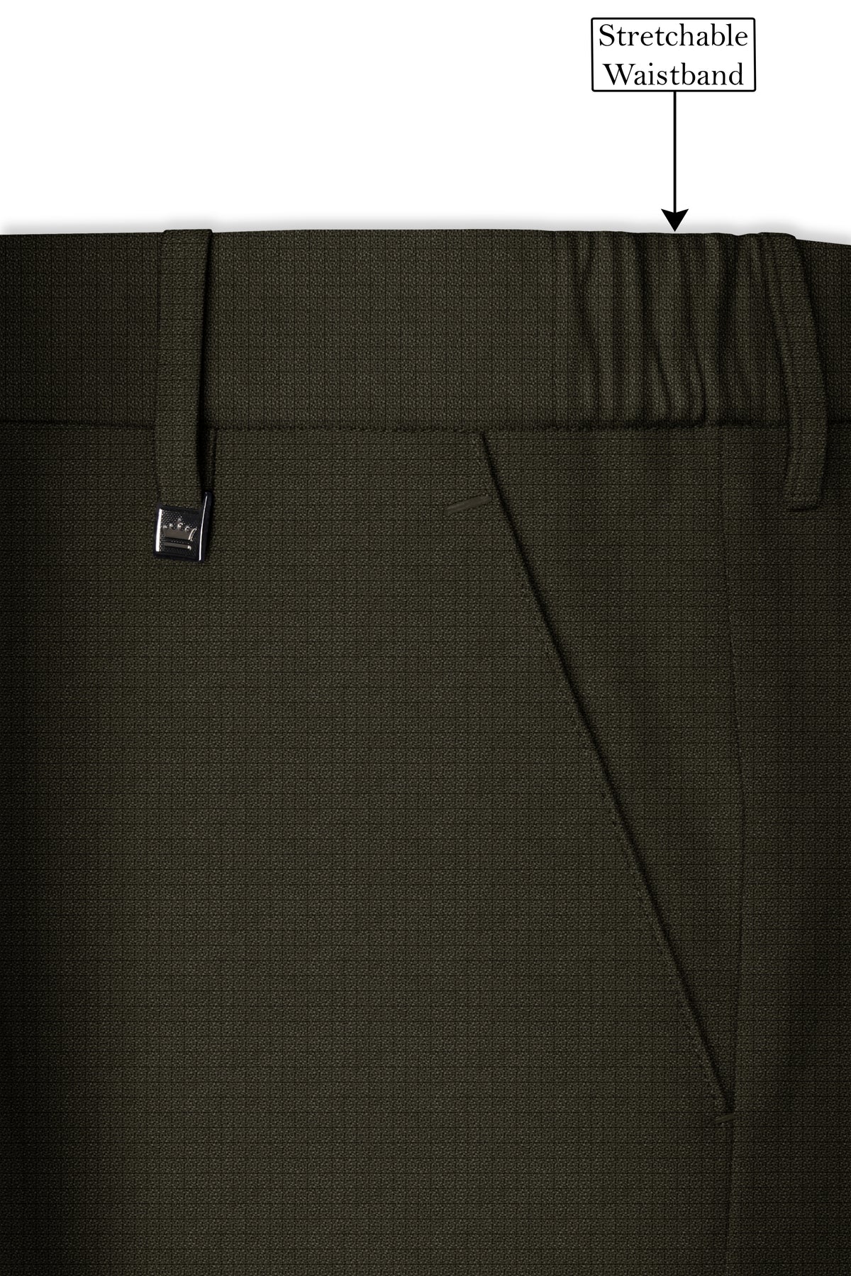 Prestige-Zeus Green Diamond Textured Wool Rich Slight Stretch Cross Placket Bandhgala Suit