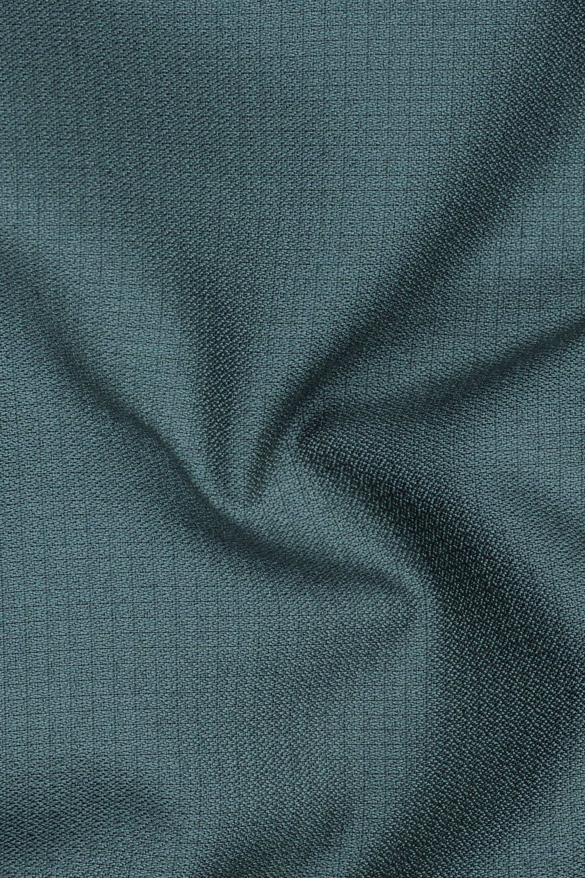 Viridian-Beetle Green Diamond Textured Wool Rich Slight Stretch Cross Placket Bandhgala Suit