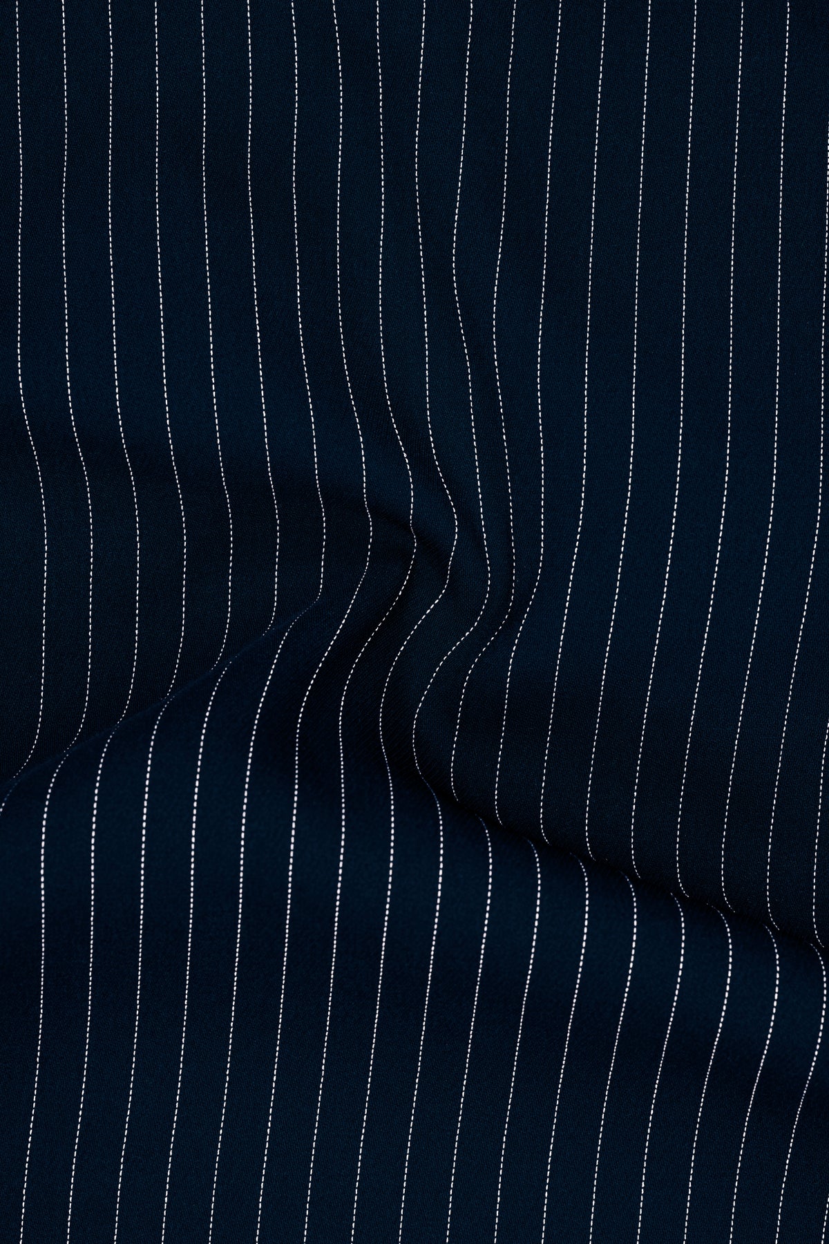 Zenith-Imperial Teal Green And Bright White Chalk Striped Wool Rich Wrinkle-Free Fluid Drape Fabric Single Breasted Suit
