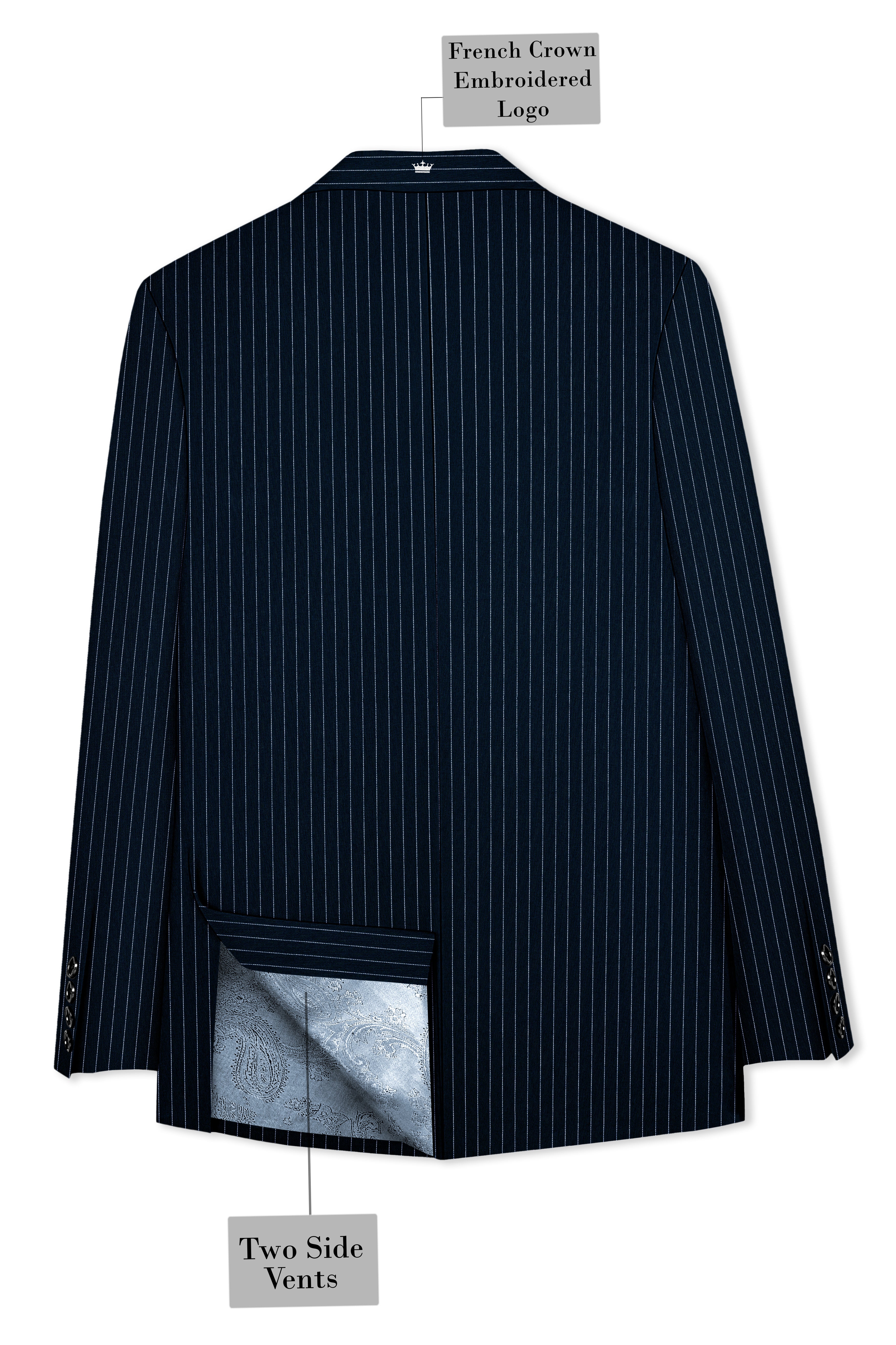 Zenith-Imperial Teal Green And Bright Stripes Premium Wool Rich