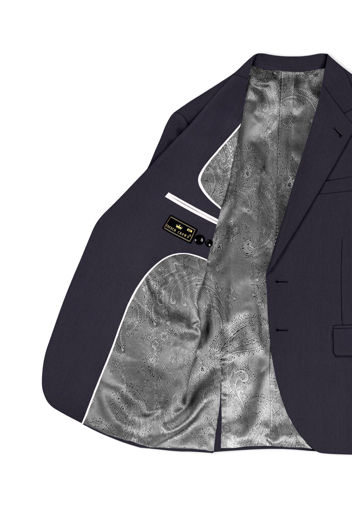 Aurelio-Charade Gray Diamond Textured Wool Rich Slight Stretch Single Breasted Suit