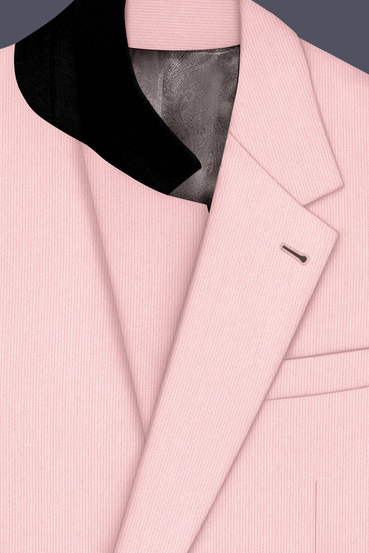 Elara-Cosmos Pink Diamond Textured Wool Rich Slight Stretch Single Breasted Suit