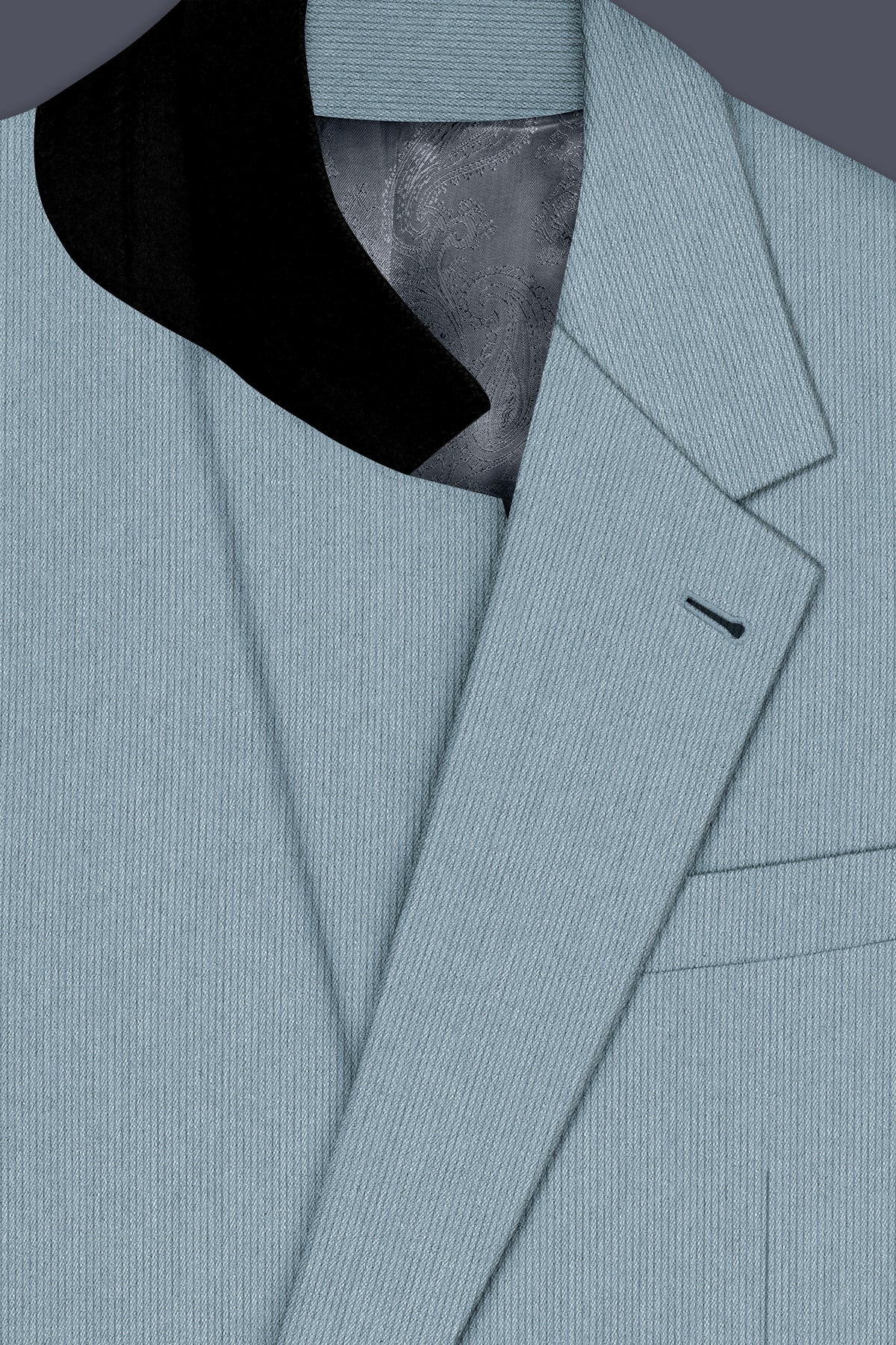 Sterling-Cadet Gray Diamond Textured Wool Rich Slight Stretch Single Breasted Suit