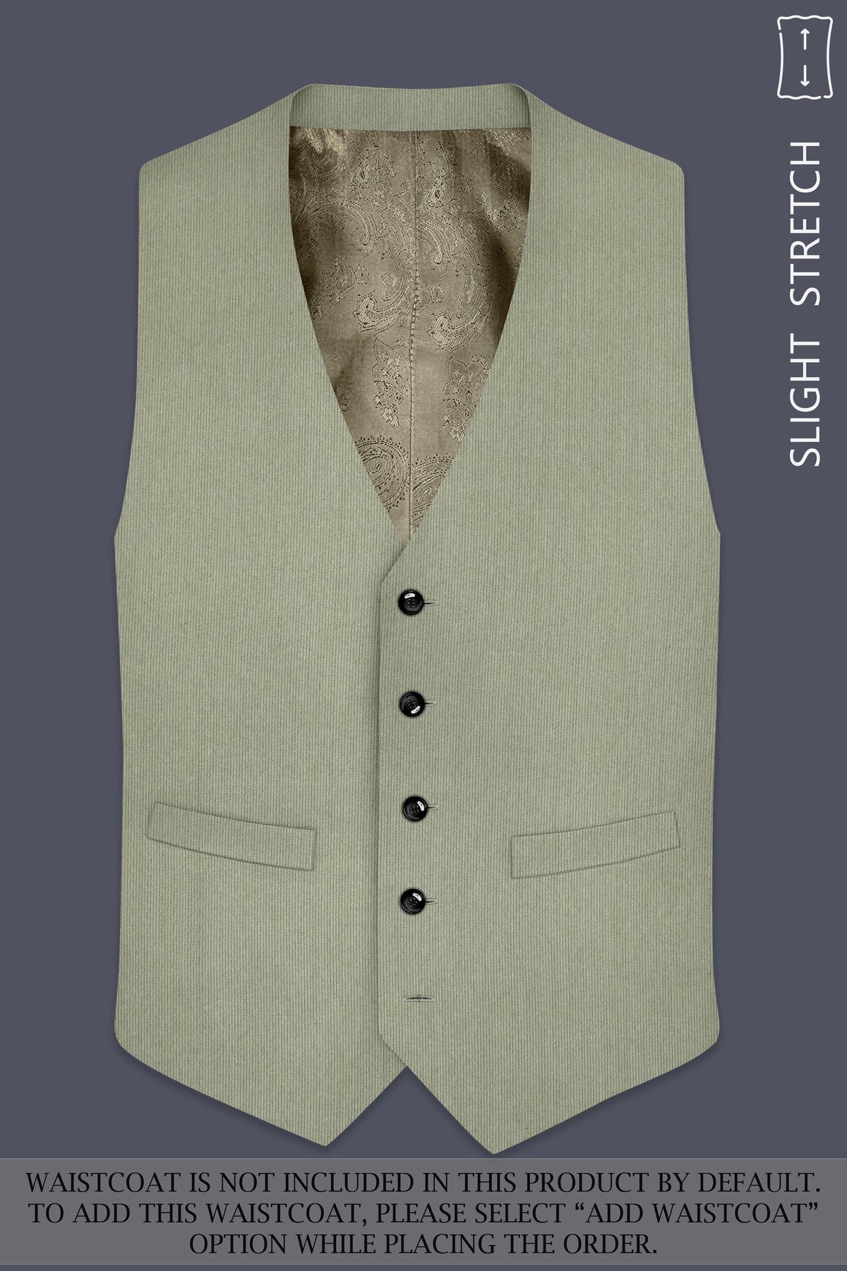 Elysian-Sage Green Diamond Textured Wool Rich Slight Stretch Single Breasted Suit