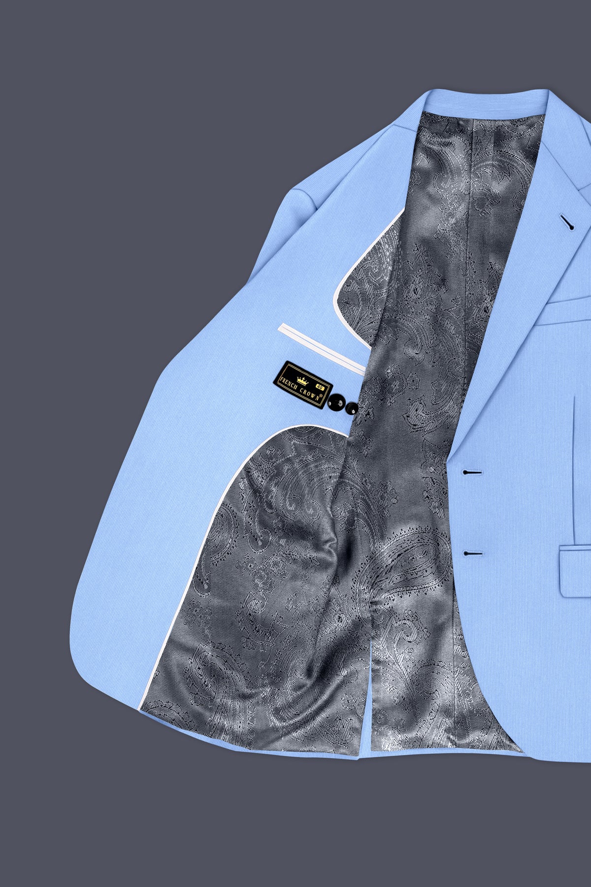 Cobalt-Jordy Blue Diamond Textured Wool Rich Slight Stretch Single Breasted Suit