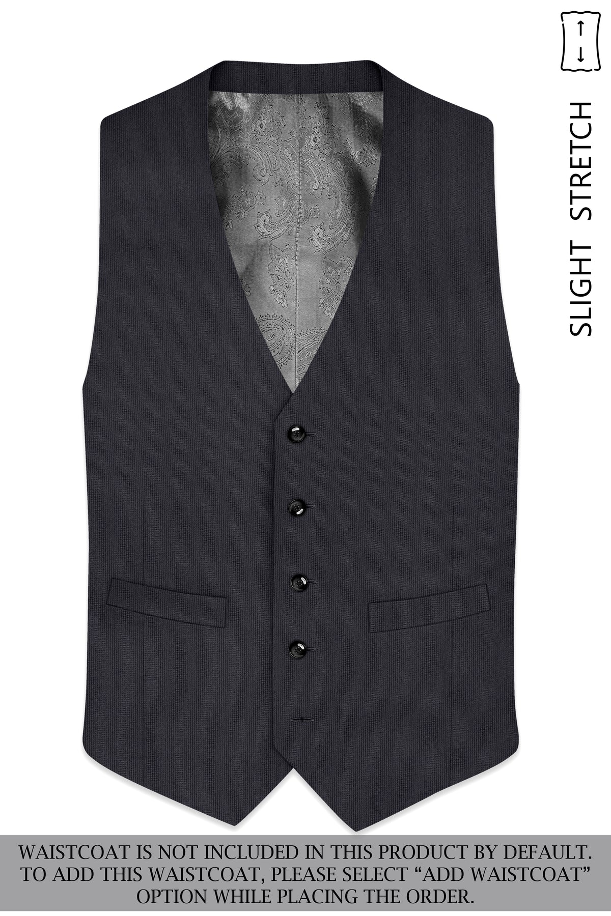 Axton-Baltic Sea Gray Diamond Textured Wool Rich Slight Stretch Single Breasted Suit
