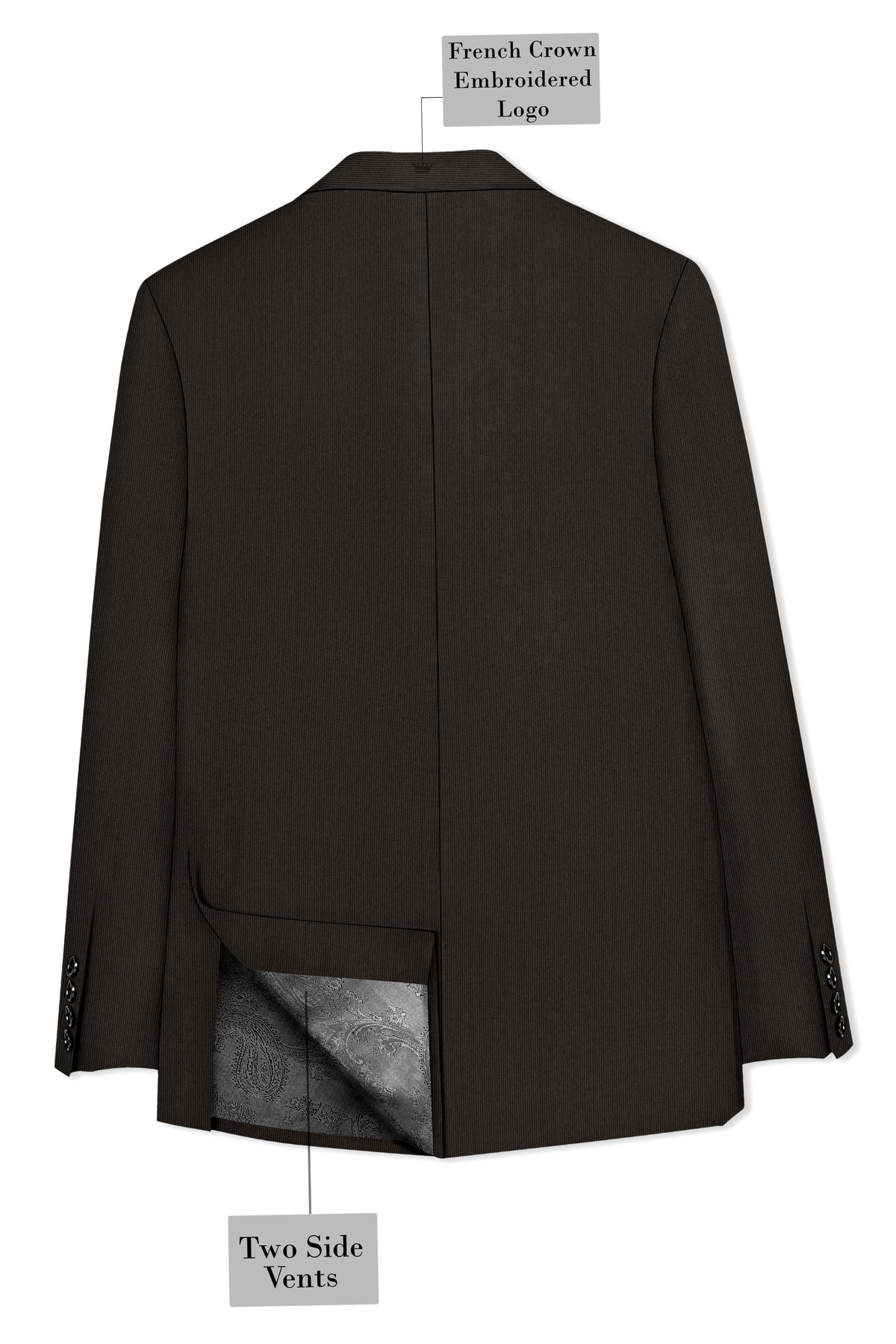 Grayson-Zeus Brown Diamond Textured Wool Rich Slight Stretch Single Breasted Suit