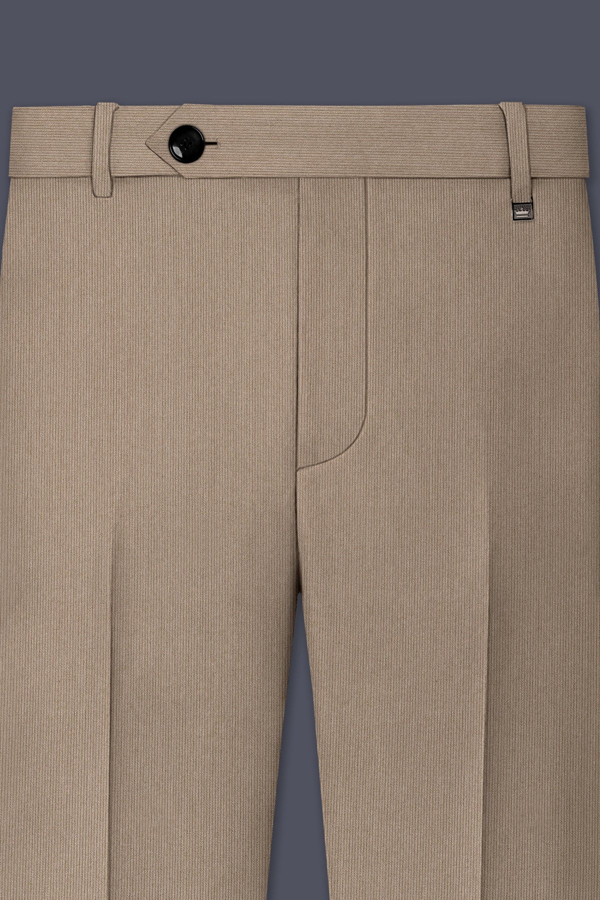 Terran-Sandrift Brown Diamond Textured Wool Rich Slight Stretch Single Breasted Suit