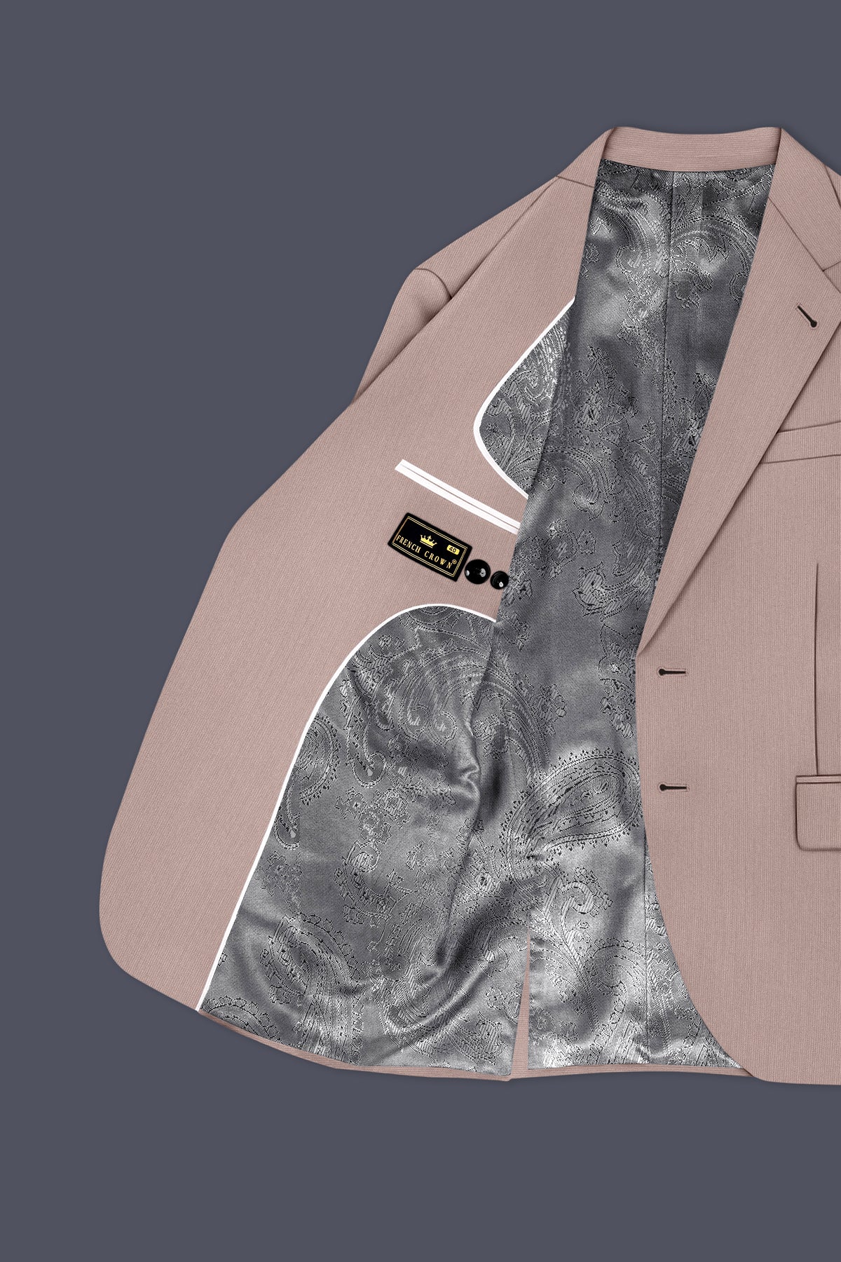Amelio-Nomad Peach Diamond Textured Wool Rich Slight Stretch Single Breasted Suit