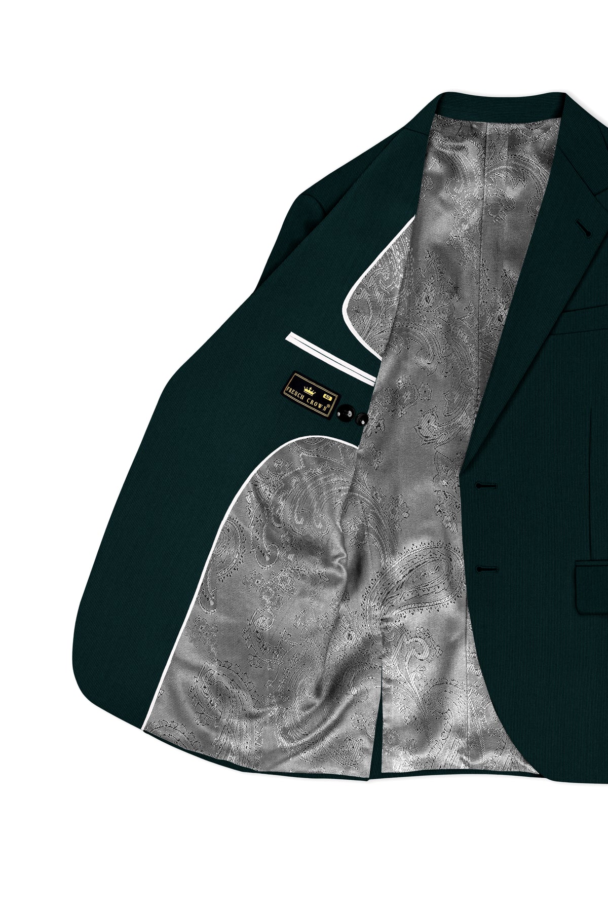 Viridian-Burnham Green Diamond Textured Wool Rich Slight Stretch Single Breasted Suit