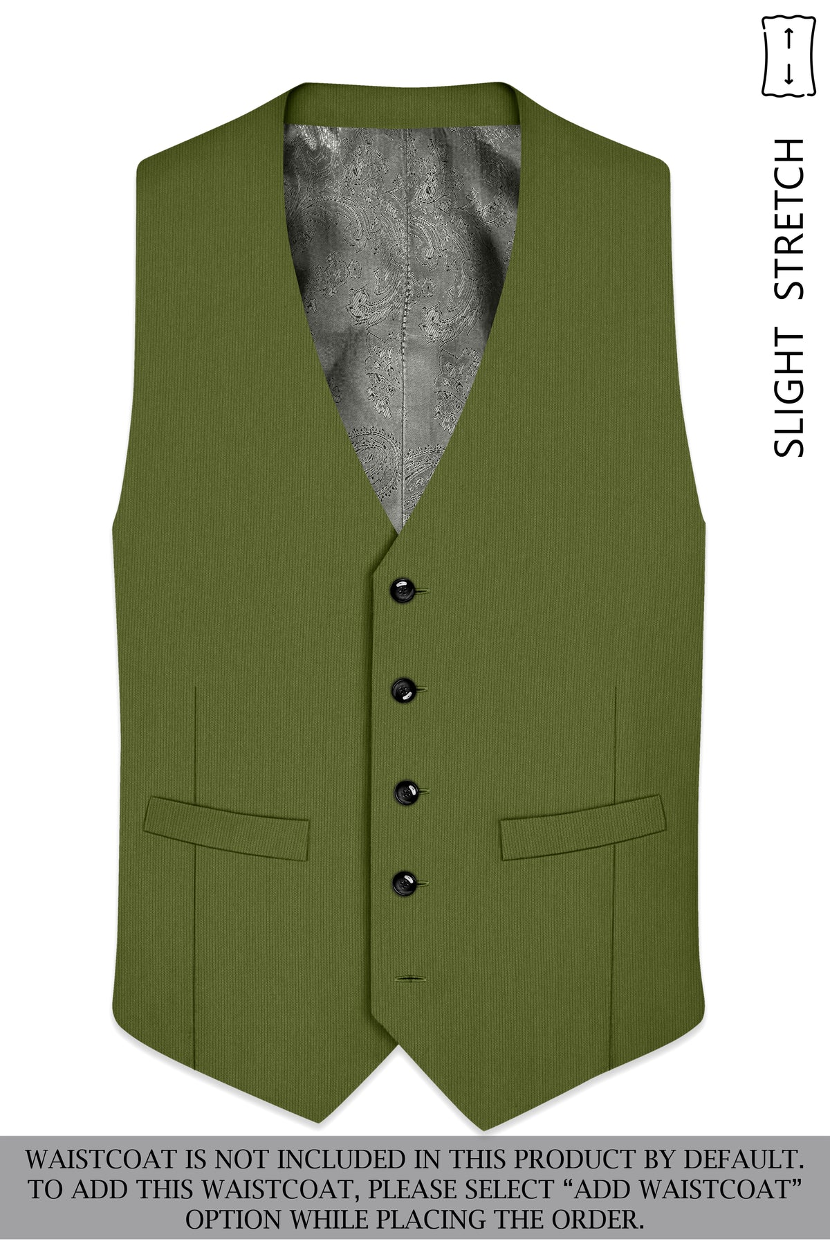 Hunter-Muddy Green Diamond Textured Wool Rich Slight Stretch Double Breasted Suit