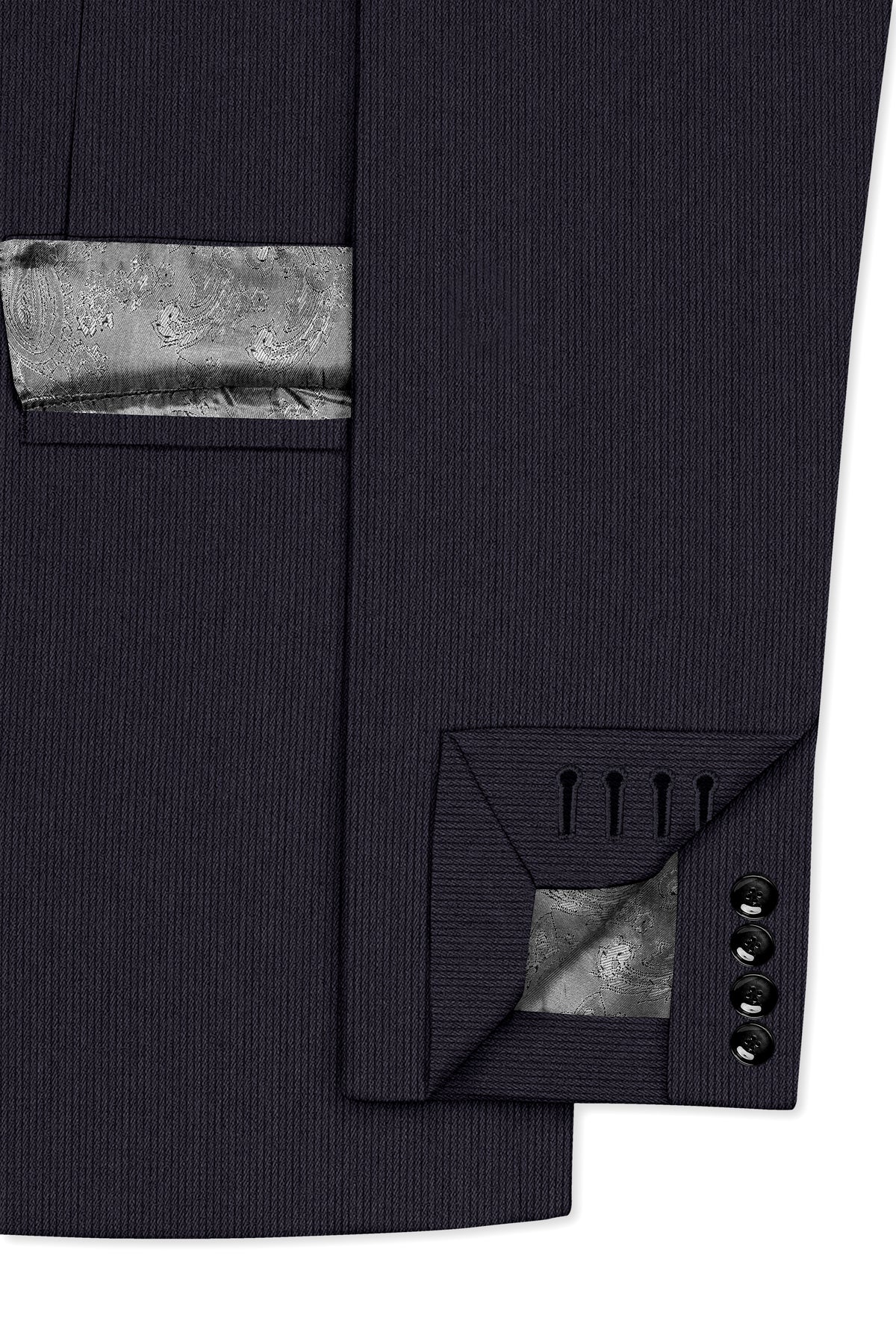 Aurelio-Charade Gray Diamond Textured Wool Rich Slight Stretch Double Breasted Suit