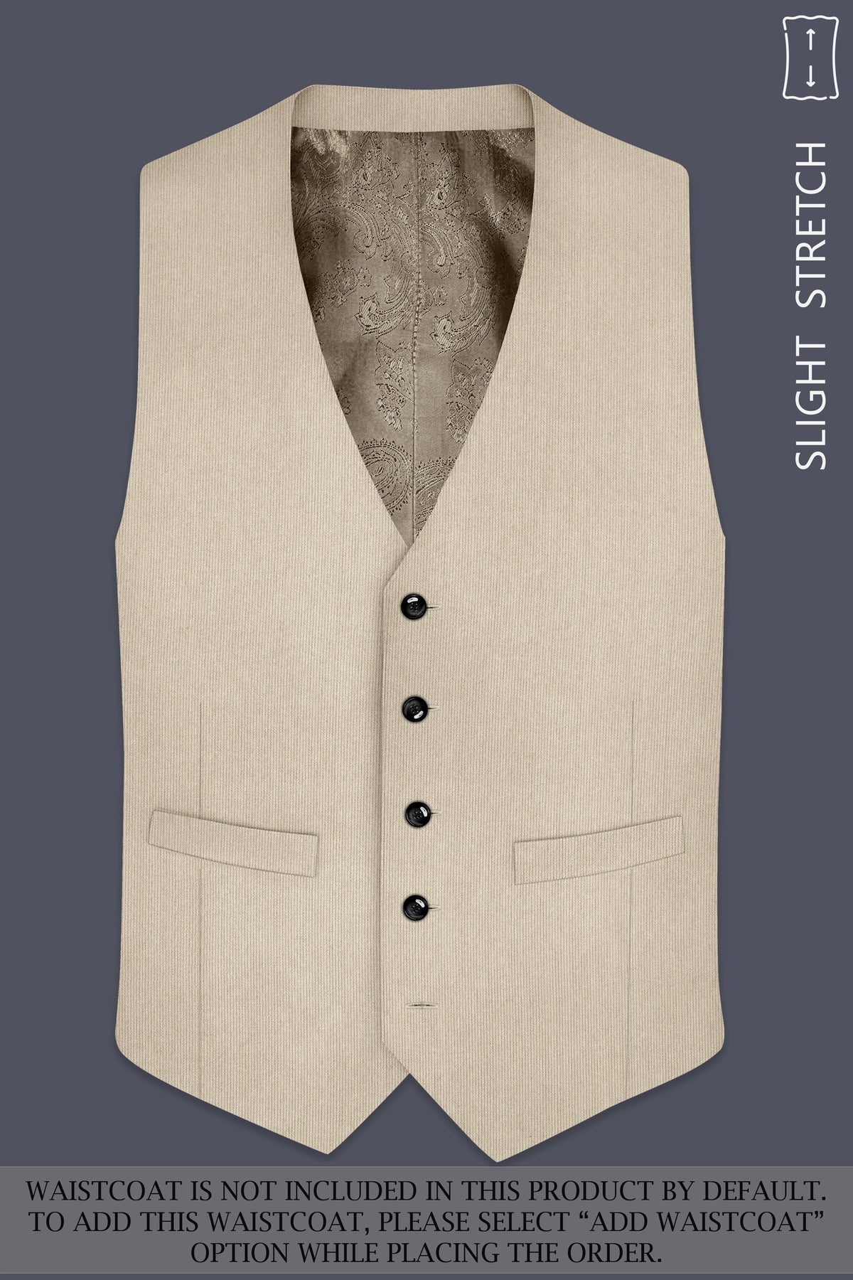 Ivoria-Vanilla Cream Diamond Textured Wool Rich Slight Stretch Double Breasted Suit