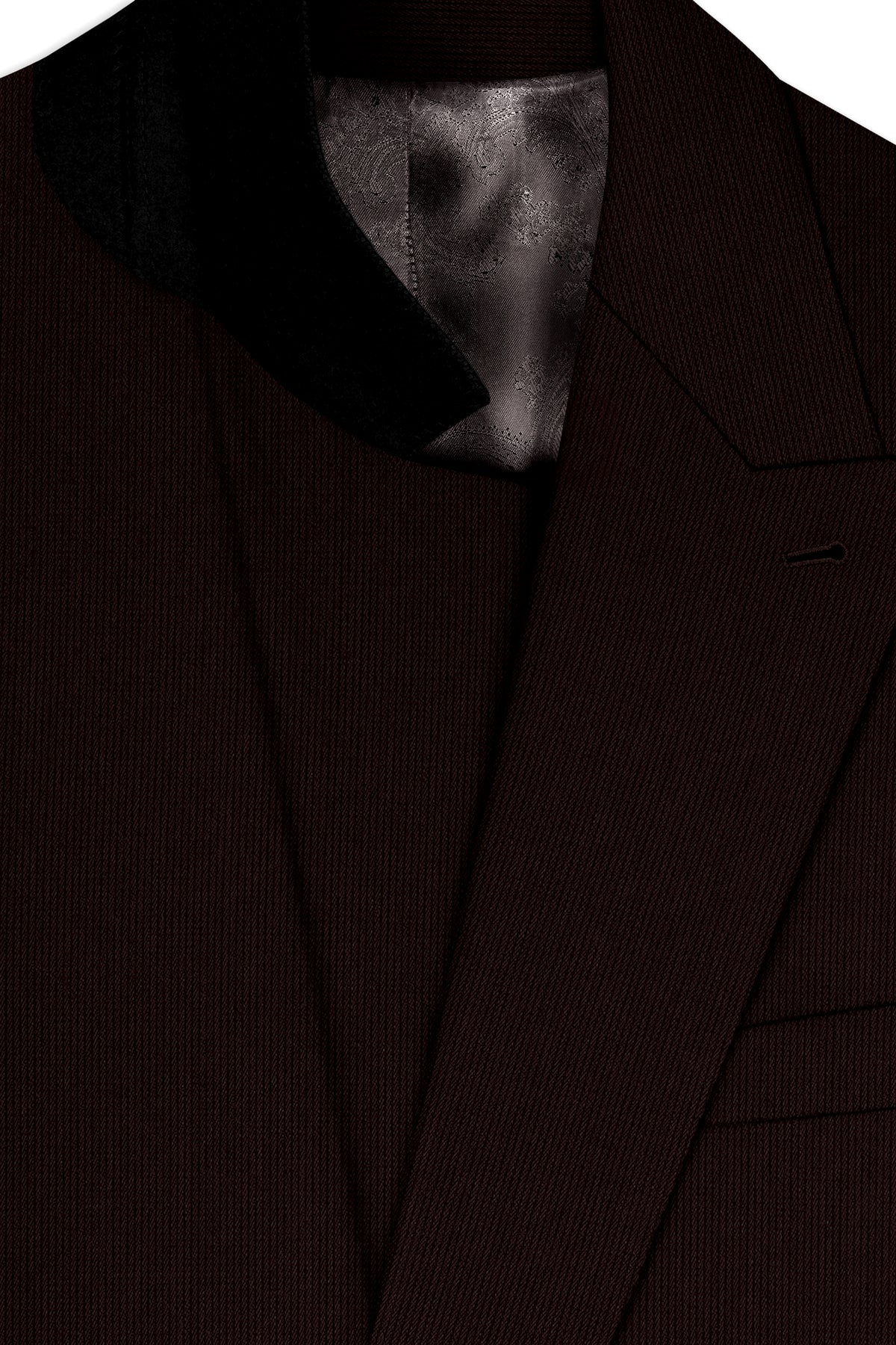 Terrano-Creole Brown Diamond Textured Wool Rich Slight Stretch Double Breasted Suit