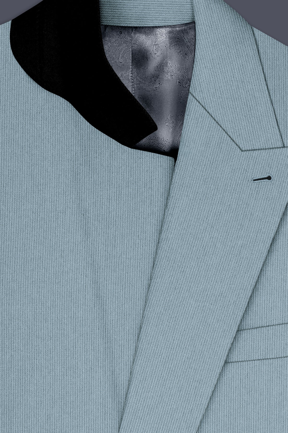 Sterling-Cadet Gray Diamond Textured Wool Rich Slight Stretch Double Breasted Suit