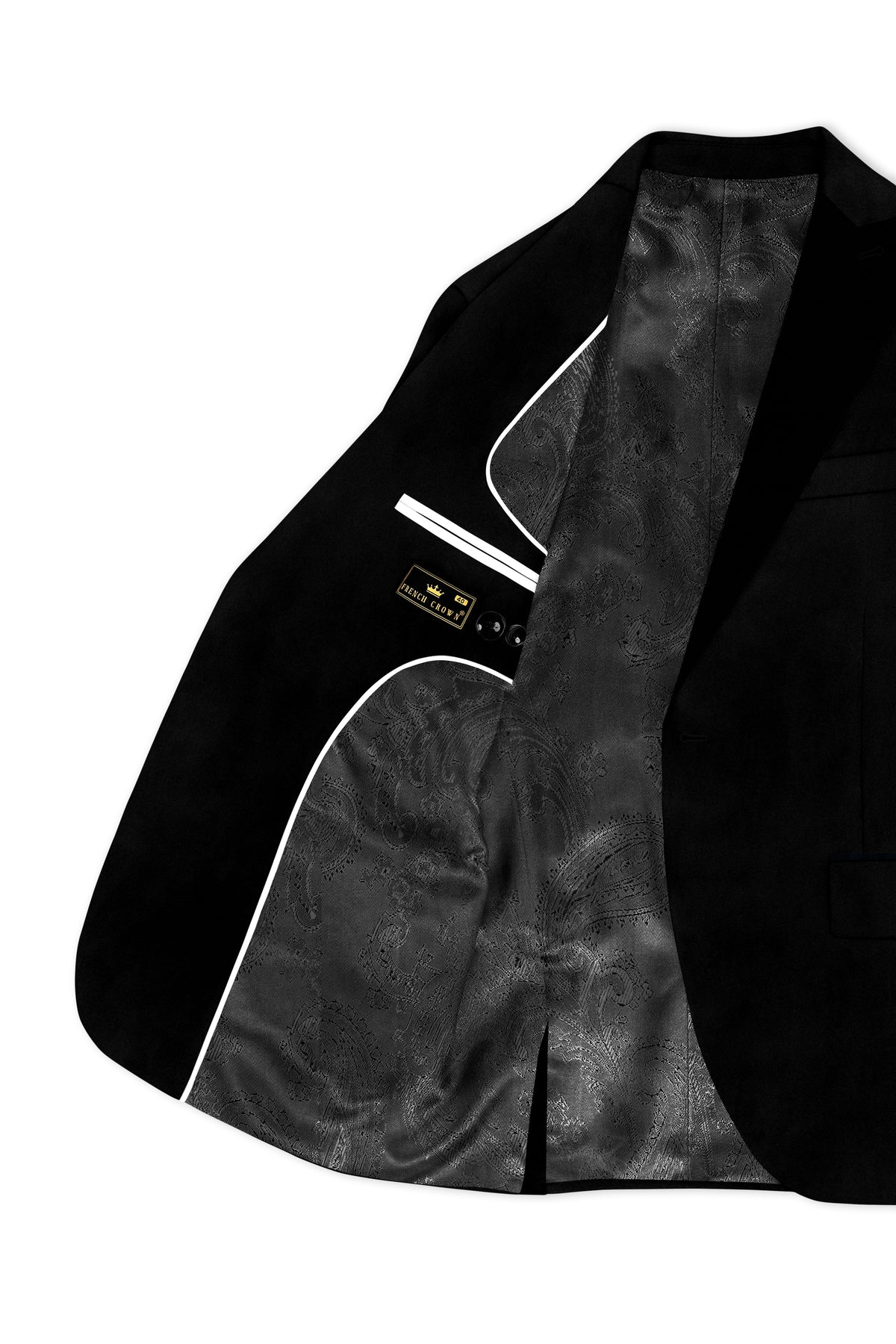 Aurelius-Jade Black Velvet Peak Lapel Tuxedo Suit