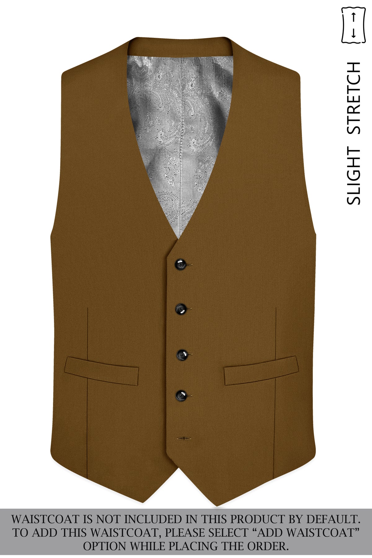 Sartoro-Otter Brown Diamond Textured Wool Rich Slight Stretch Single Breasted Suit