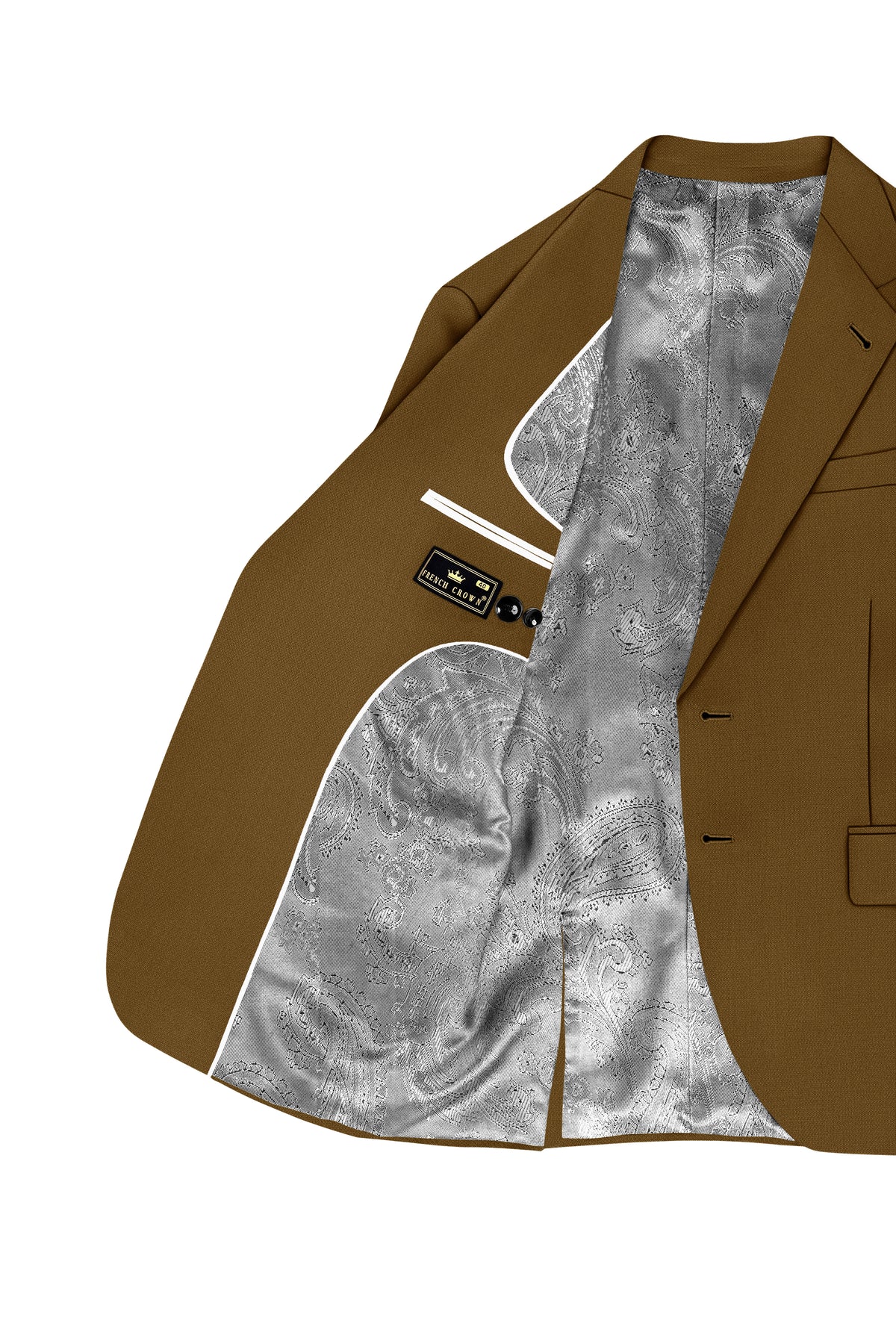 Sartoro-Otter Brown Diamond Textured Wool Rich Slight Stretch Single Breasted Suit