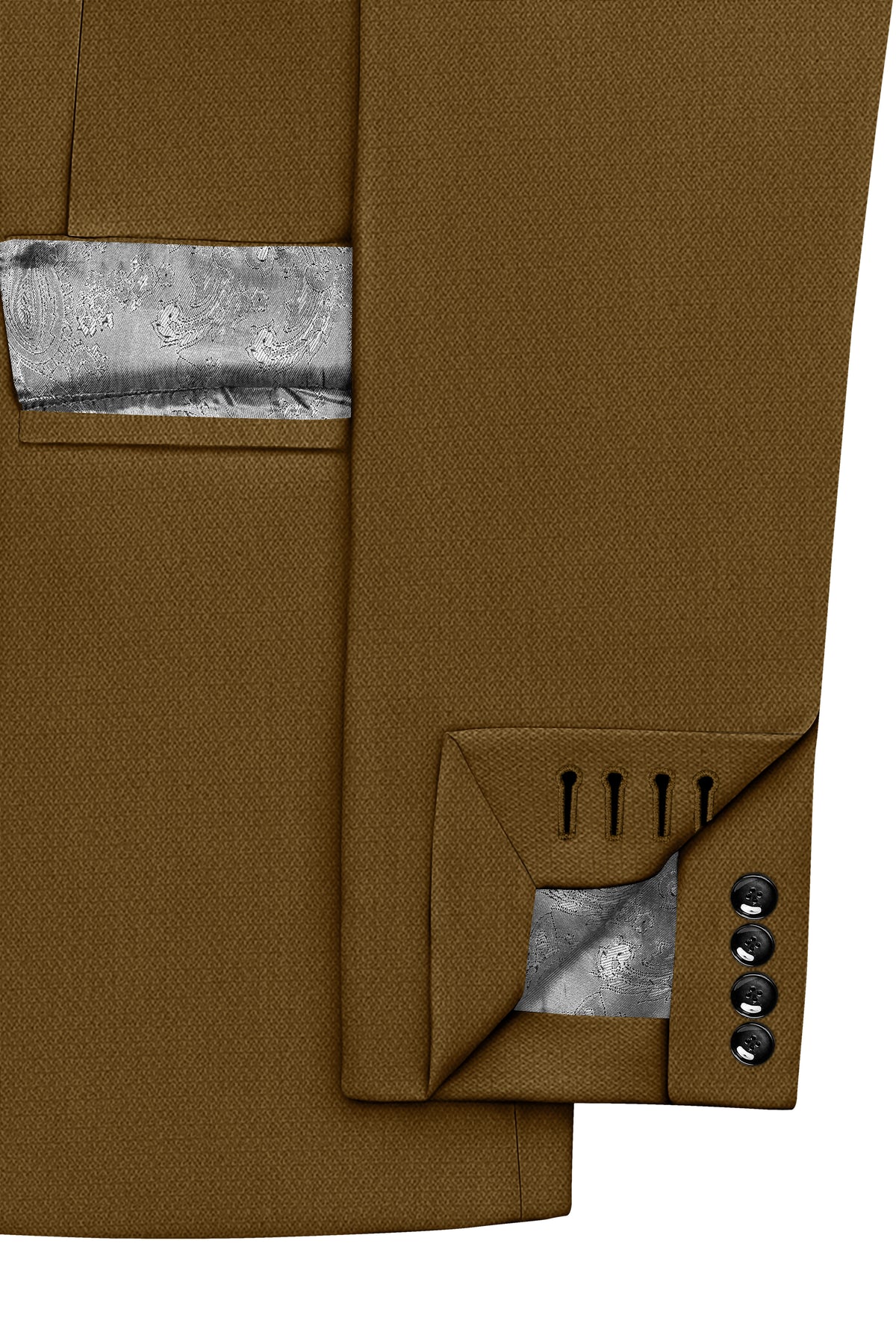 Sartoro-Otter Brown Diamond Textured Wool Rich Slight Stretch Single Breasted Suit