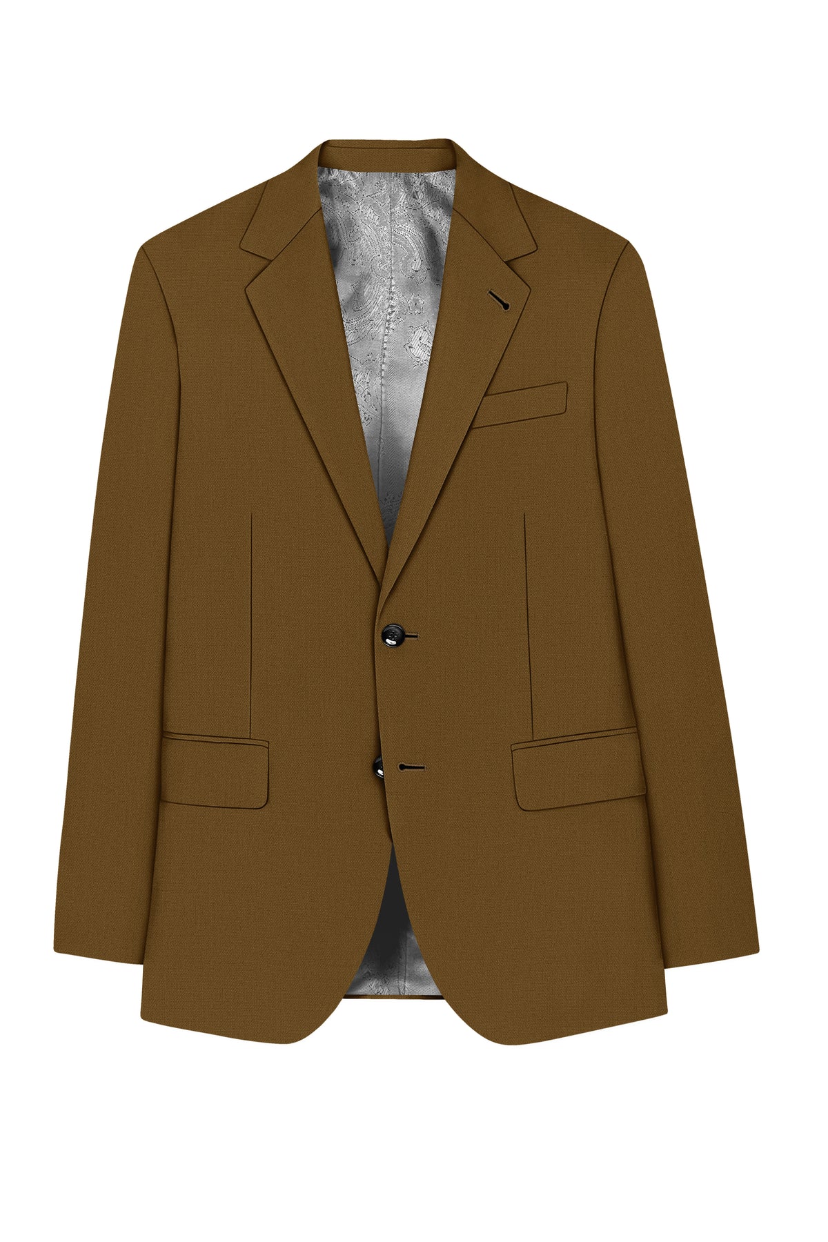 Sartoro-Otter Brown Diamond Textured Wool Rich Slight Stretch Single Breasted Suit