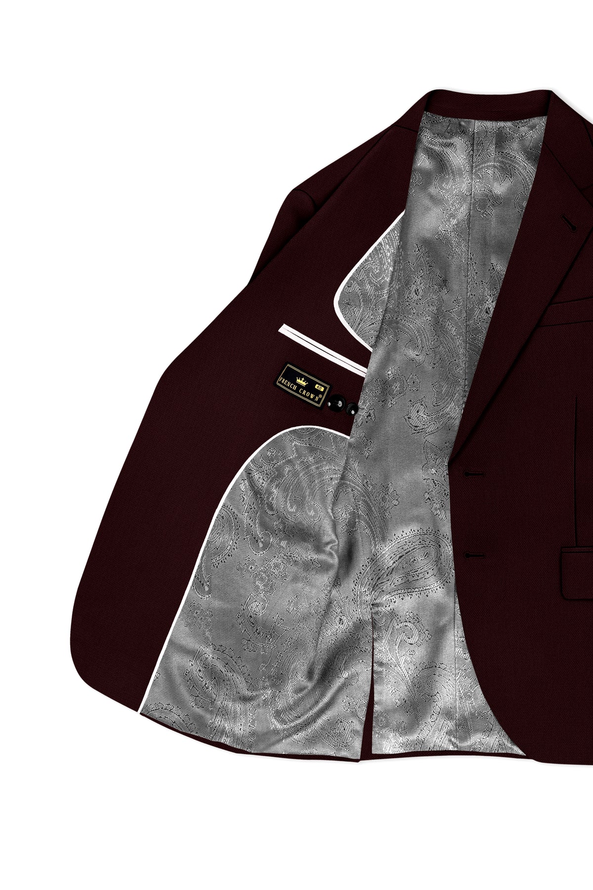 Ardent-Creole Maroon Diamond Textured Wool Rich Slight Stretch Single Breasted Suit