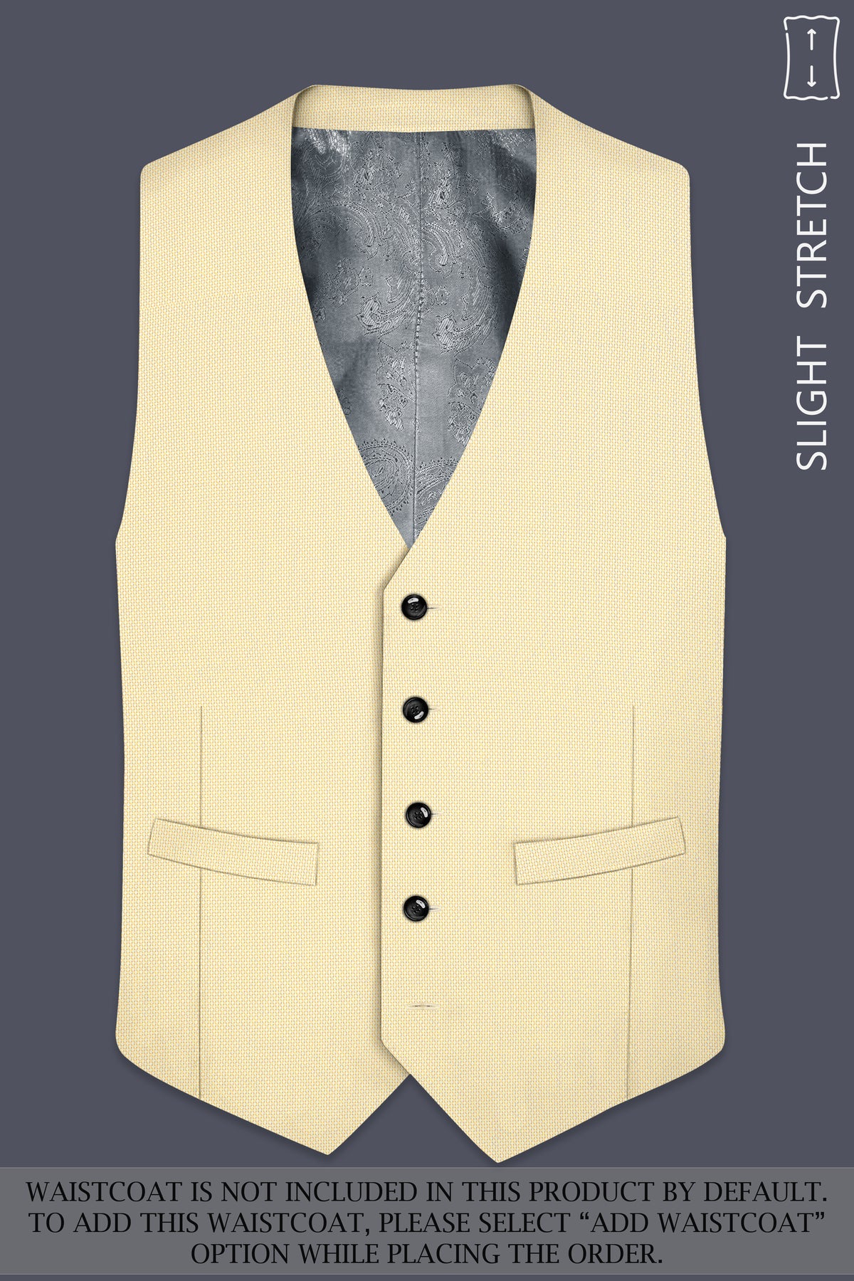 Lumine-Bavarian Cream Diamond Textured Wool Rich Slight Stretch Single Breasted Suit