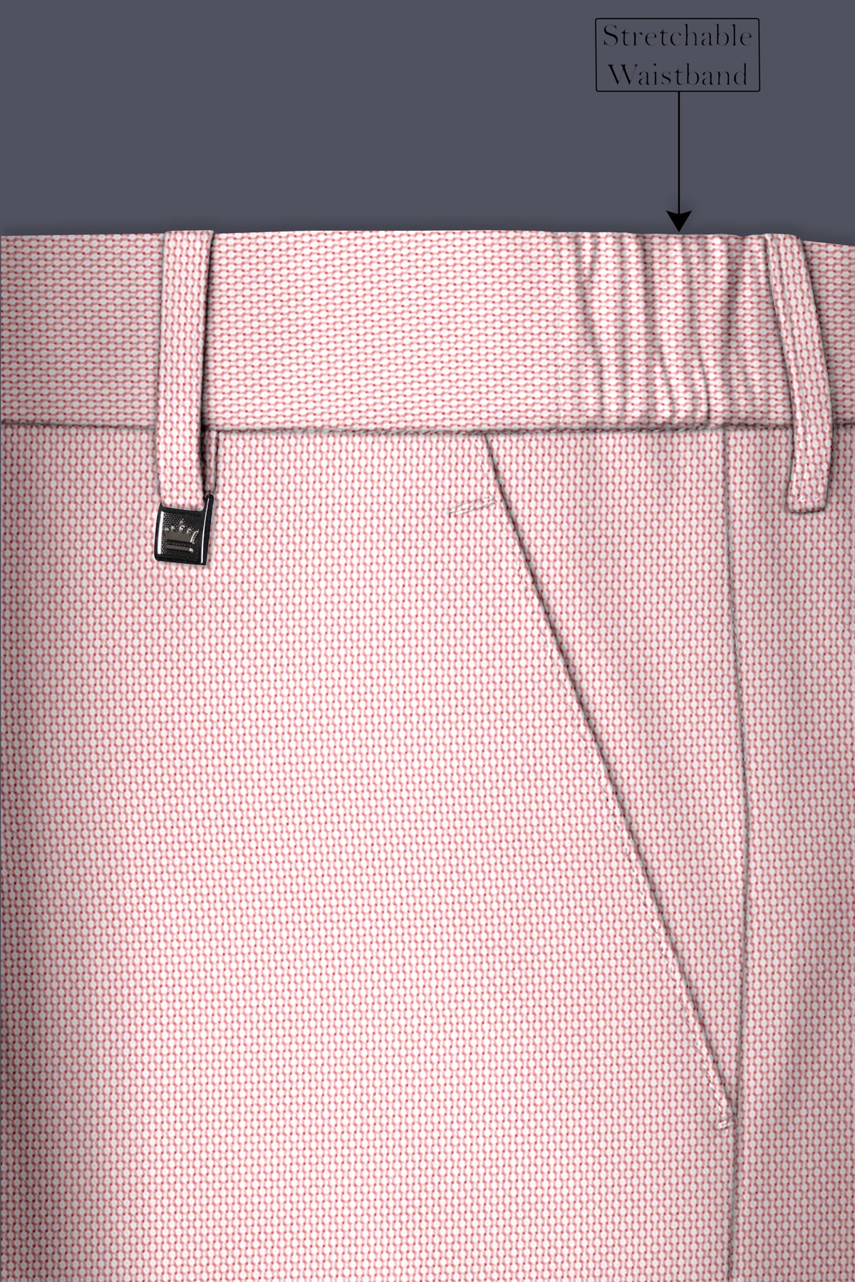 Blush-Cosmos Pink Diamond Textured Wool Rich Slight Stretch Single Breasted Suit