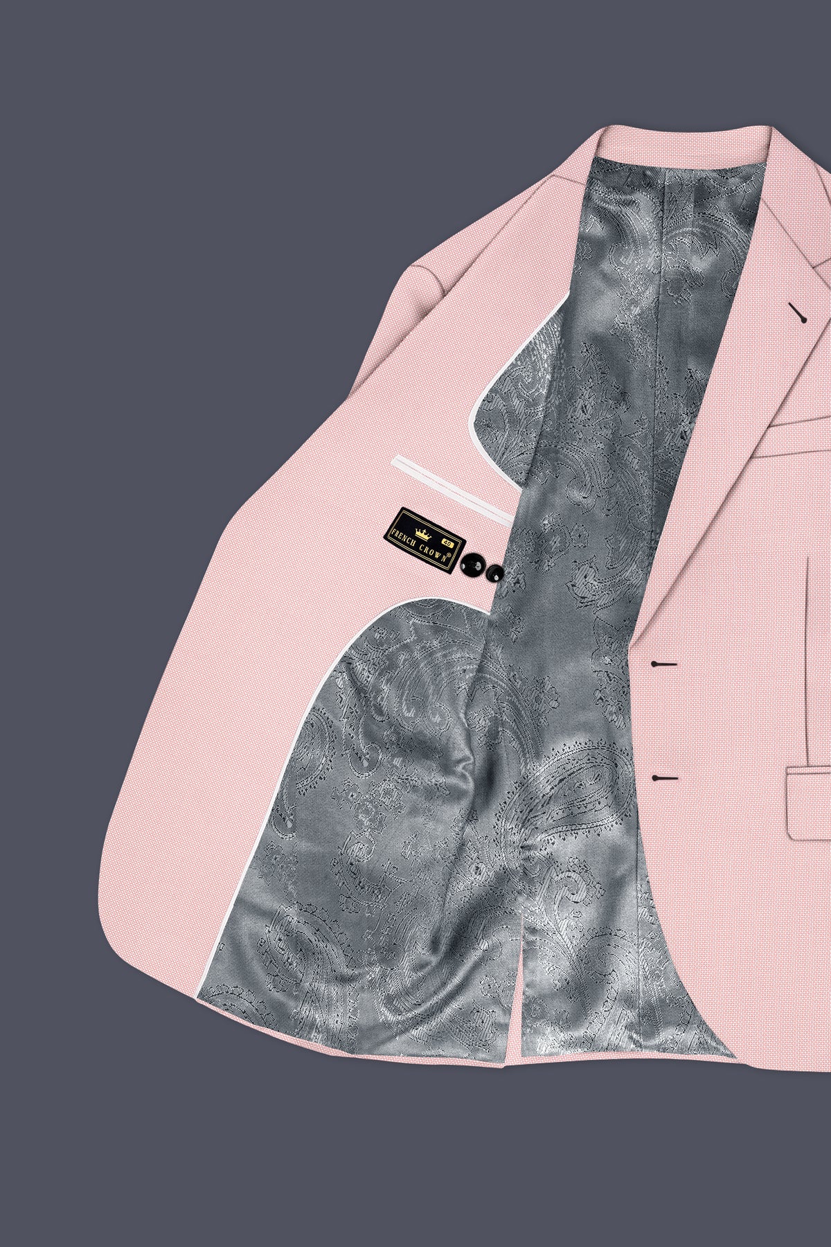 Blush-Cosmos Pink Diamond Textured Wool Rich Slight Stretch Single Breasted Suit