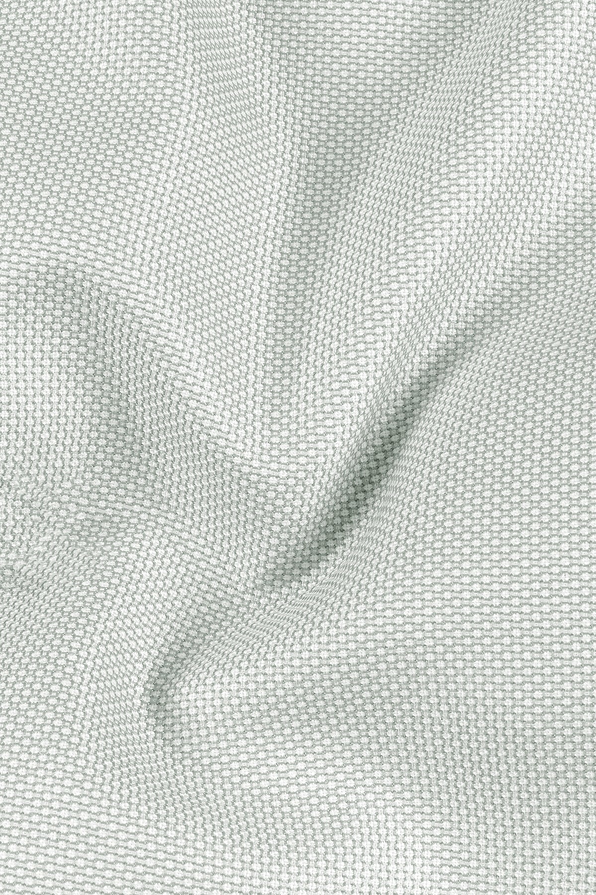 Cavell-Ash Gray Diamond Textured Wool Rich Slight Stretch Single Breasted Suit