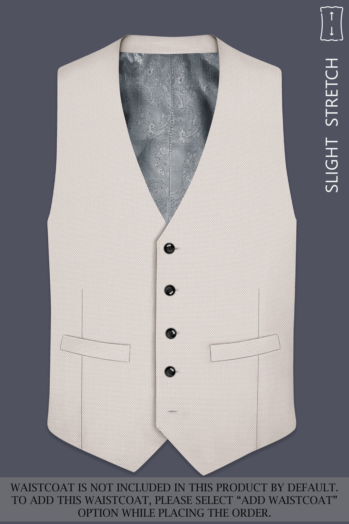 Dorian-Gainsboro Gray Diamond Textured Wool Rich Slight Stretch Double Breasted Suit