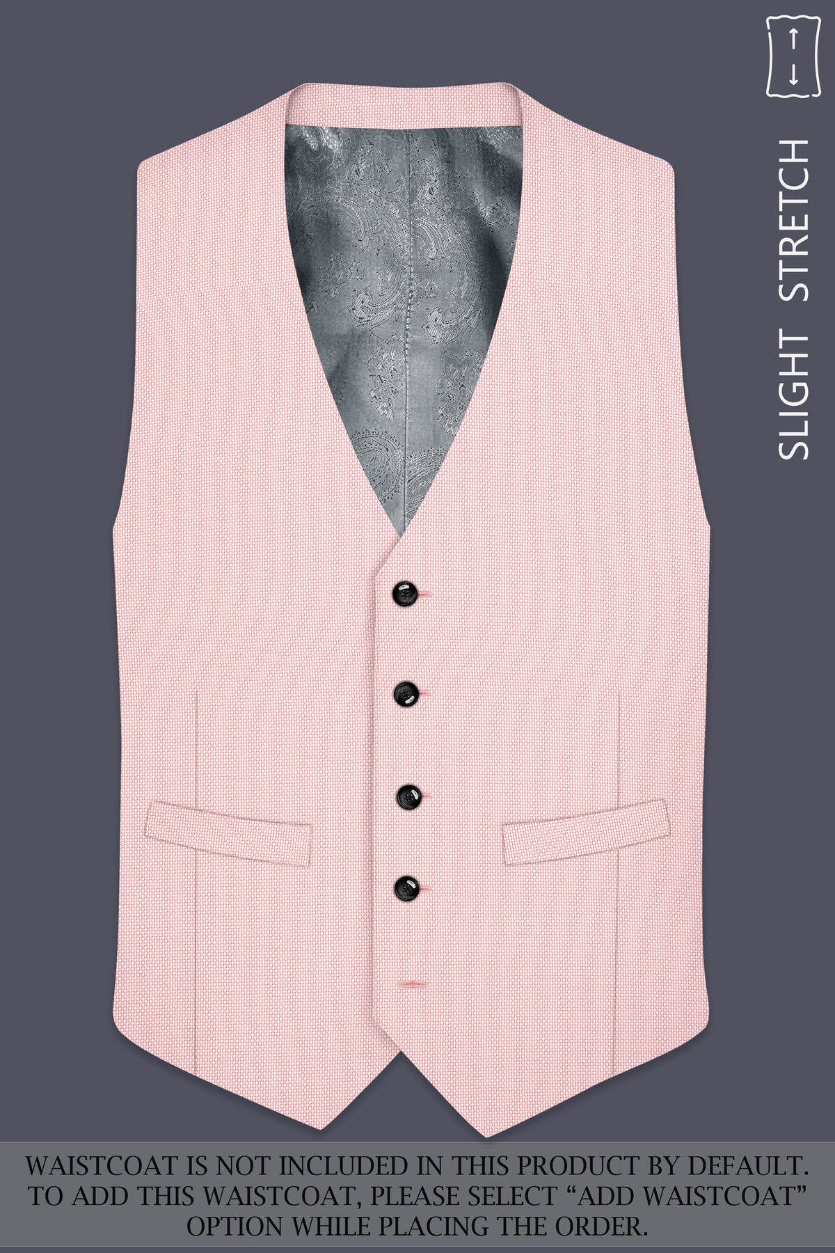 Blush-Cosmos Pink Diamond Textured Wool Rich Slight Stretch Double Breasted Suit