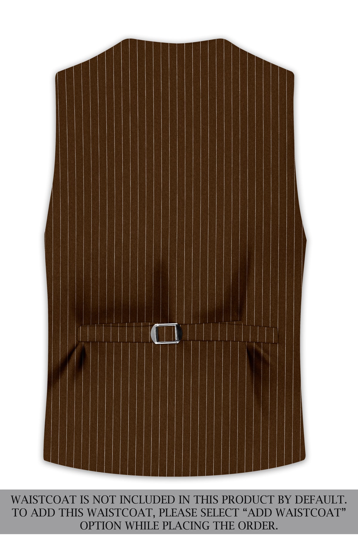 Everton-Clinker Brown Chalk Striped Wool Rich Wrinkle-Free Fluid Drape Fabric Single Breasted Suit