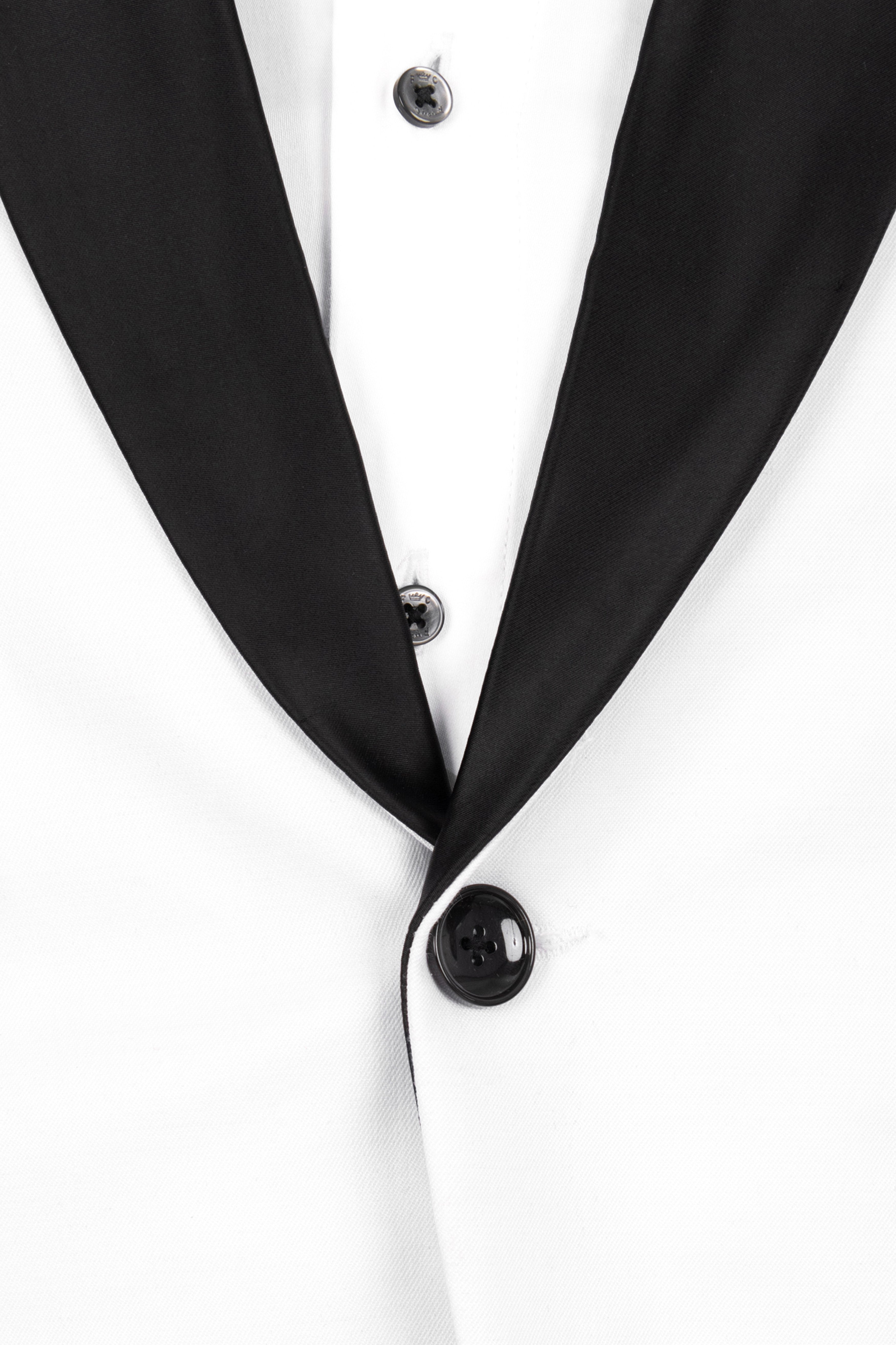 Bright White Subtle Sheen Tuxedo Suit