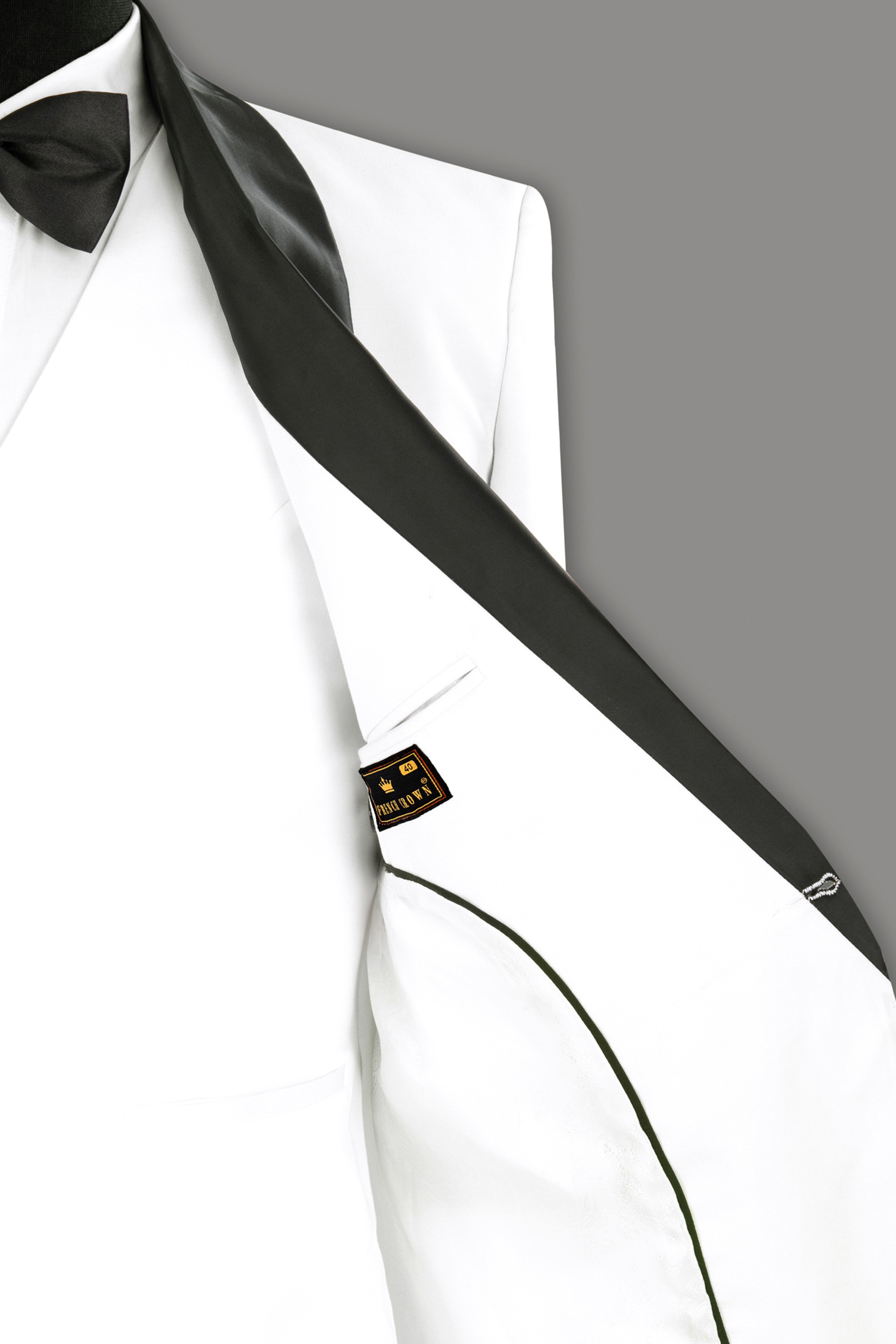 Bright White Subtle Sheen Tuxedo Suit