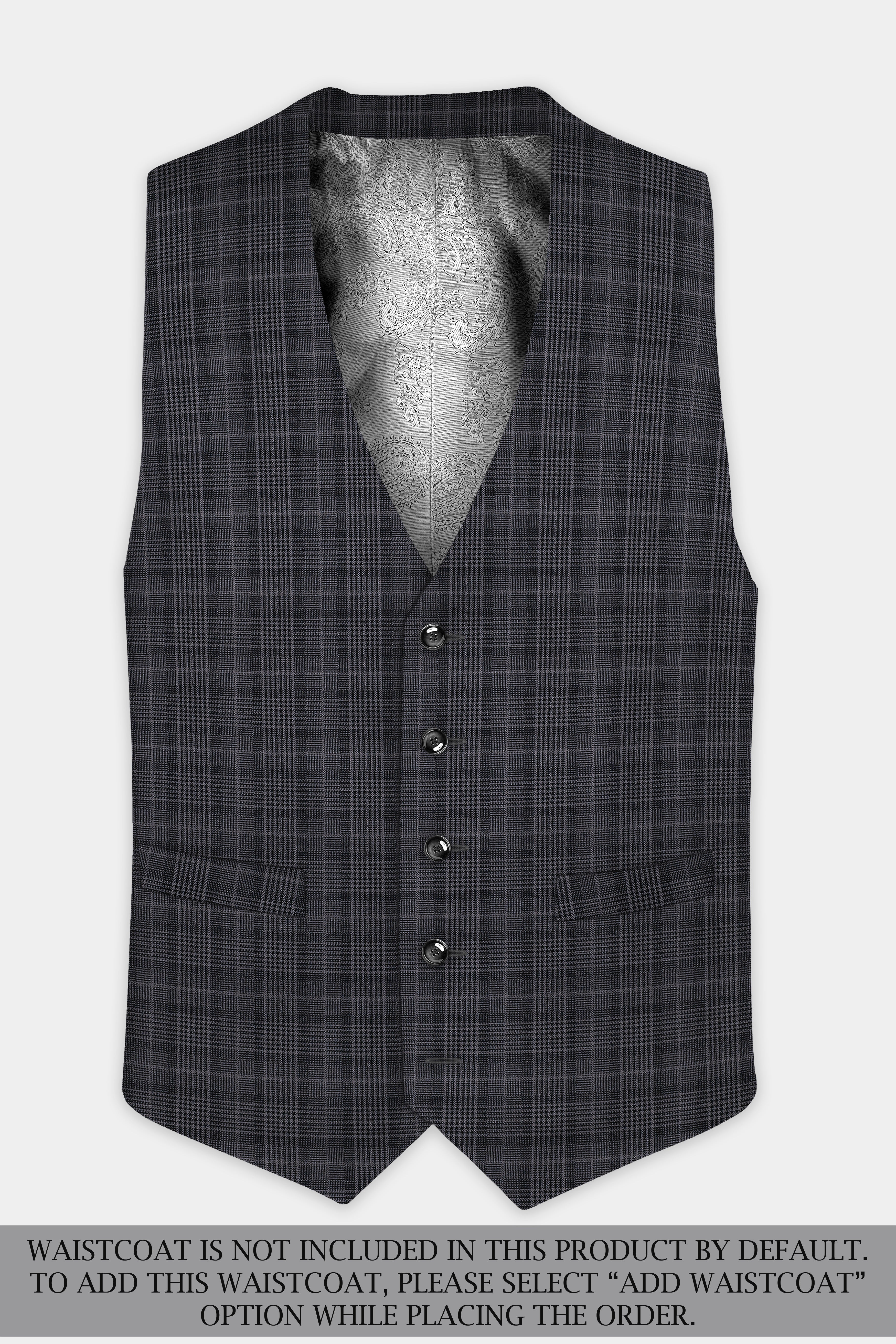 Charcoal Plaid Double Breasted Suit