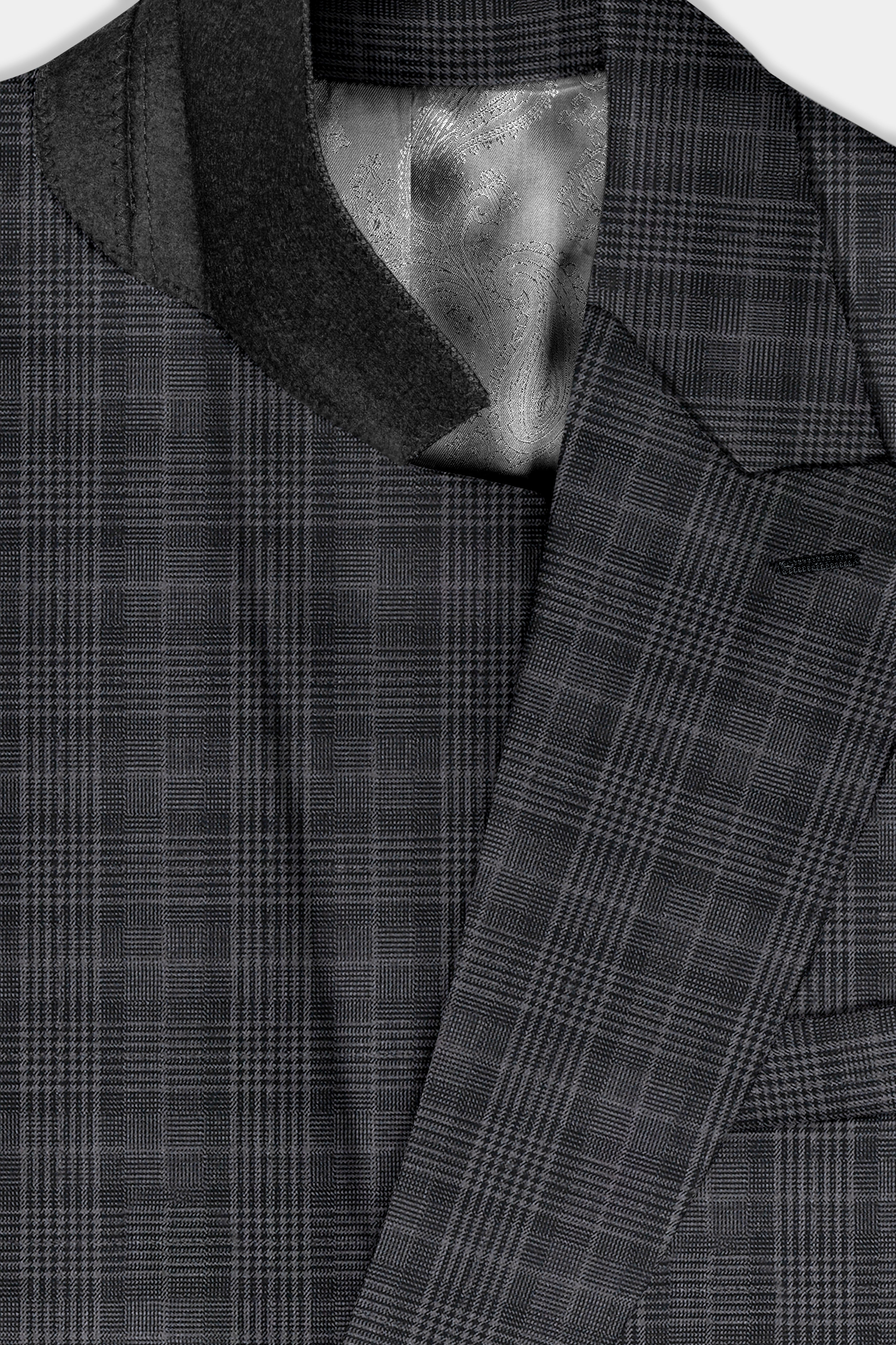 Charcoal Plaid Double Breasted Suit