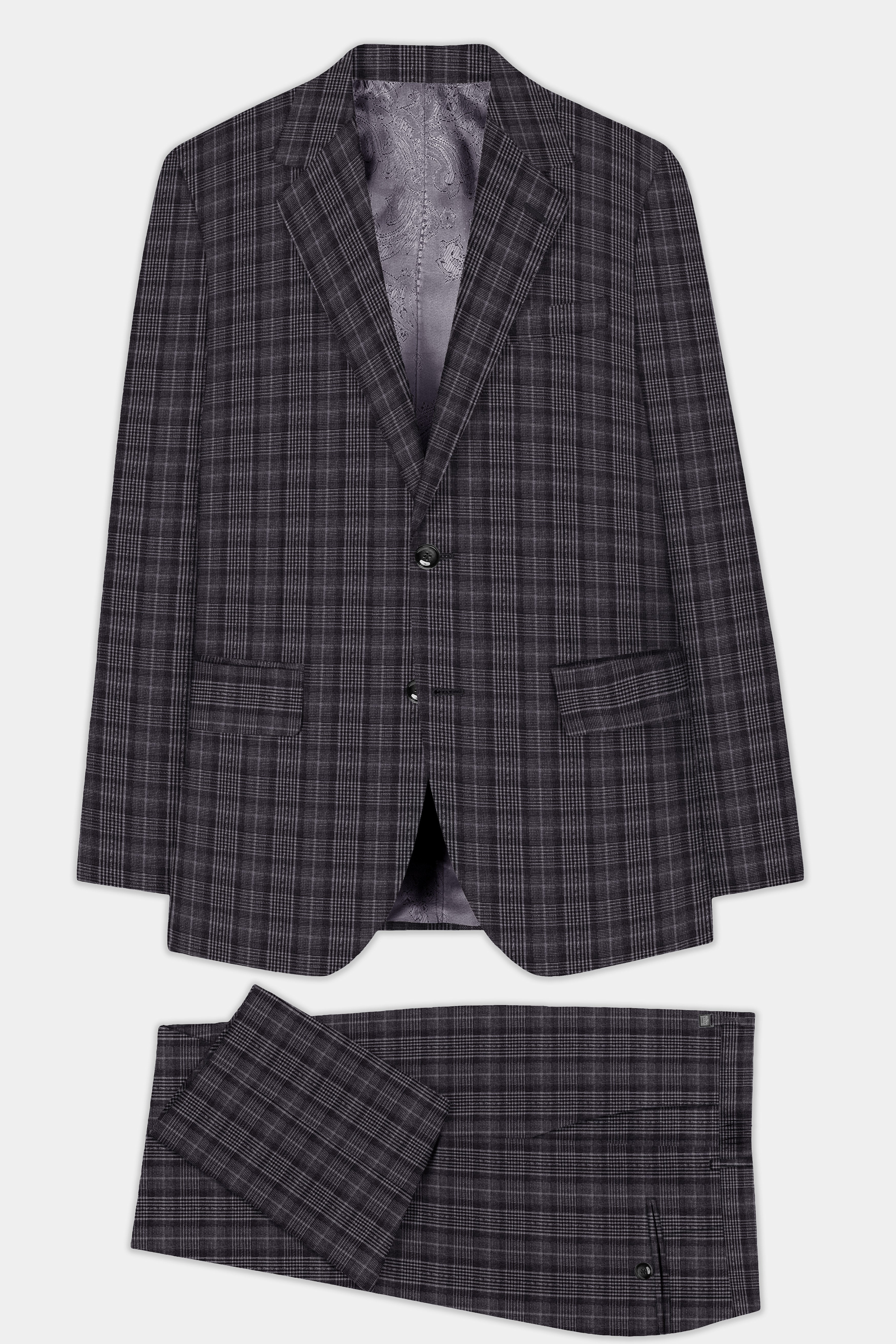 Charcoal Grey Plaid Suit