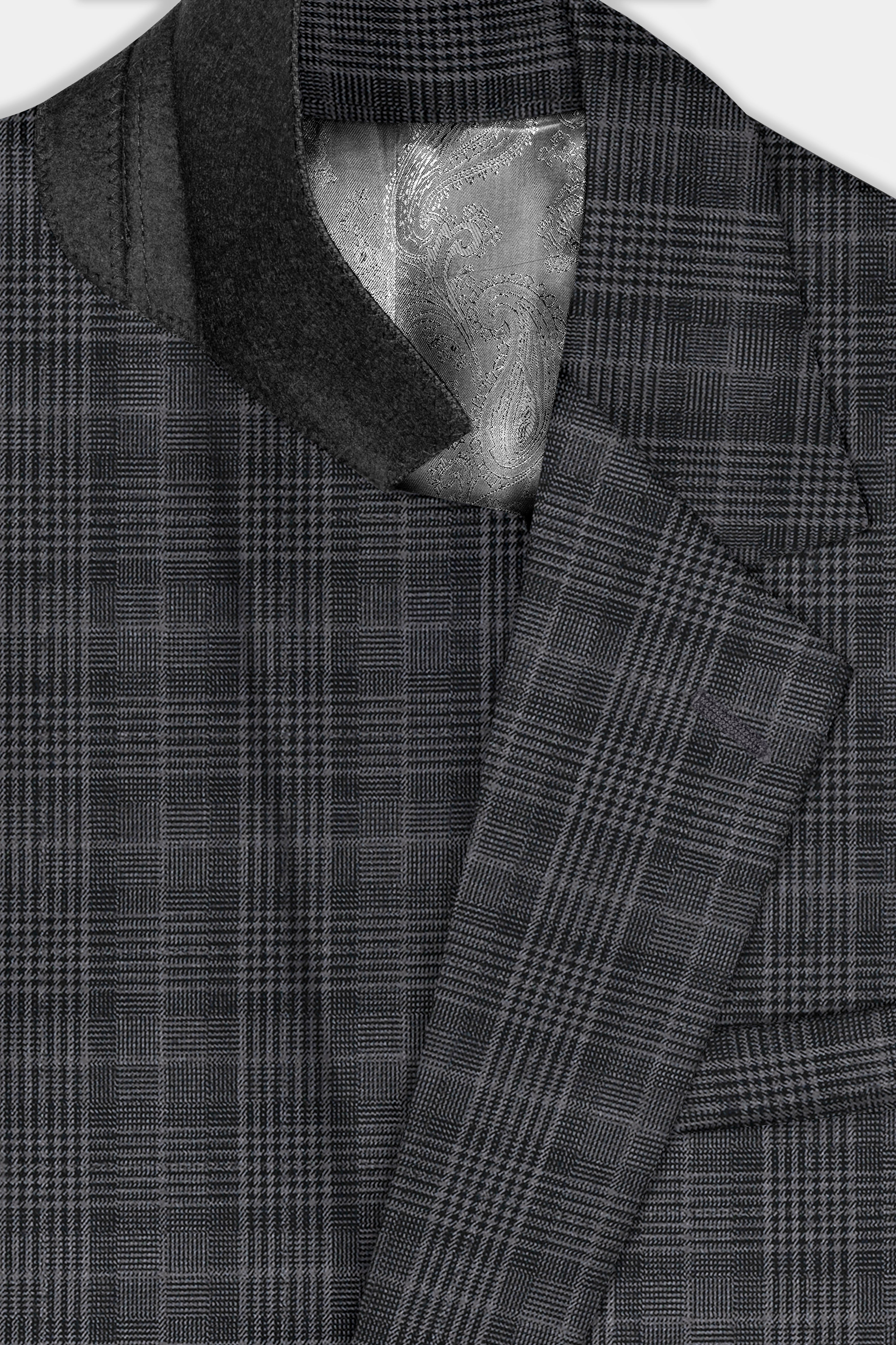 Charcoal Grey Plaid Suit