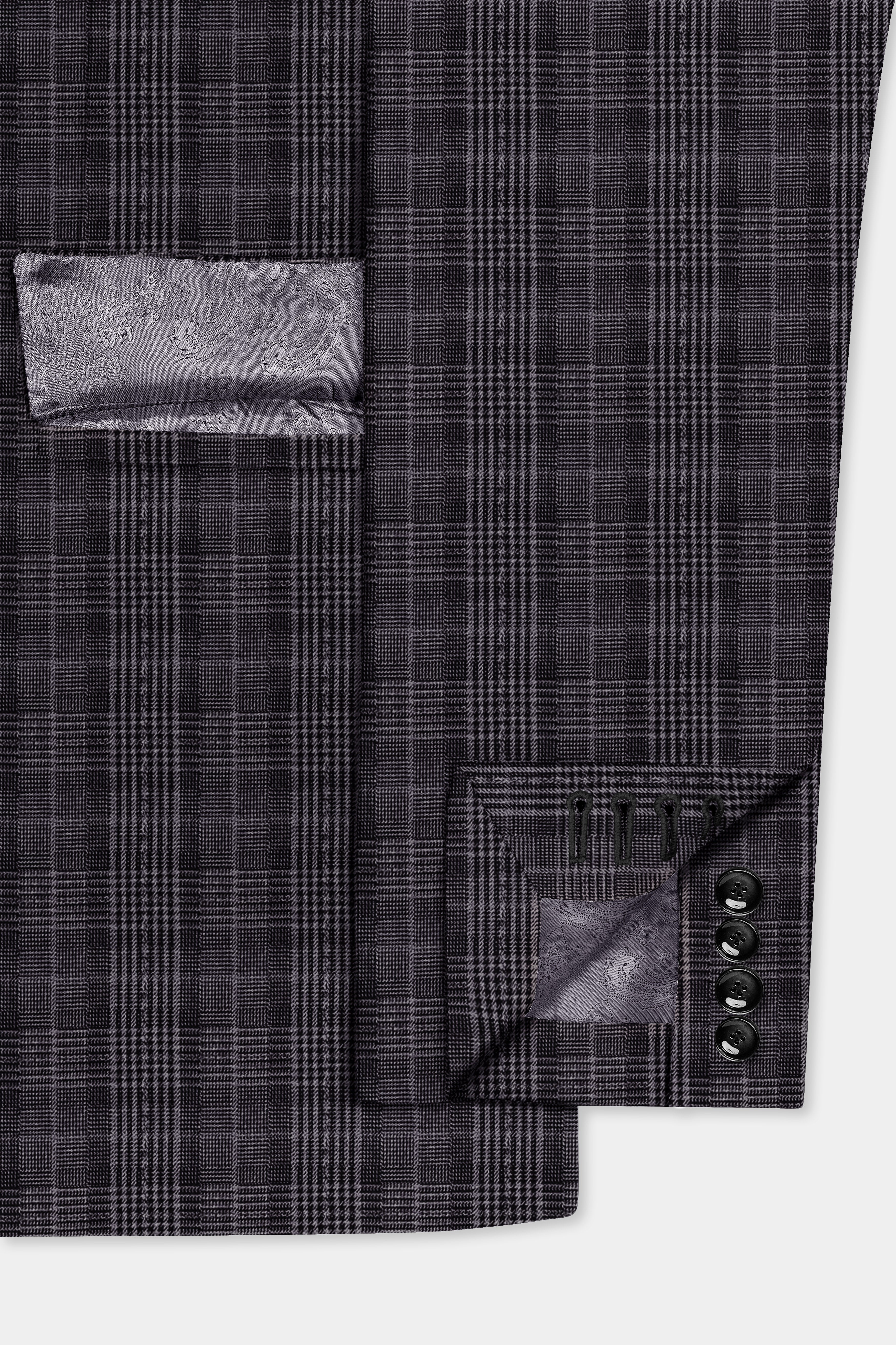 Charcoal Grey Plaid Suit