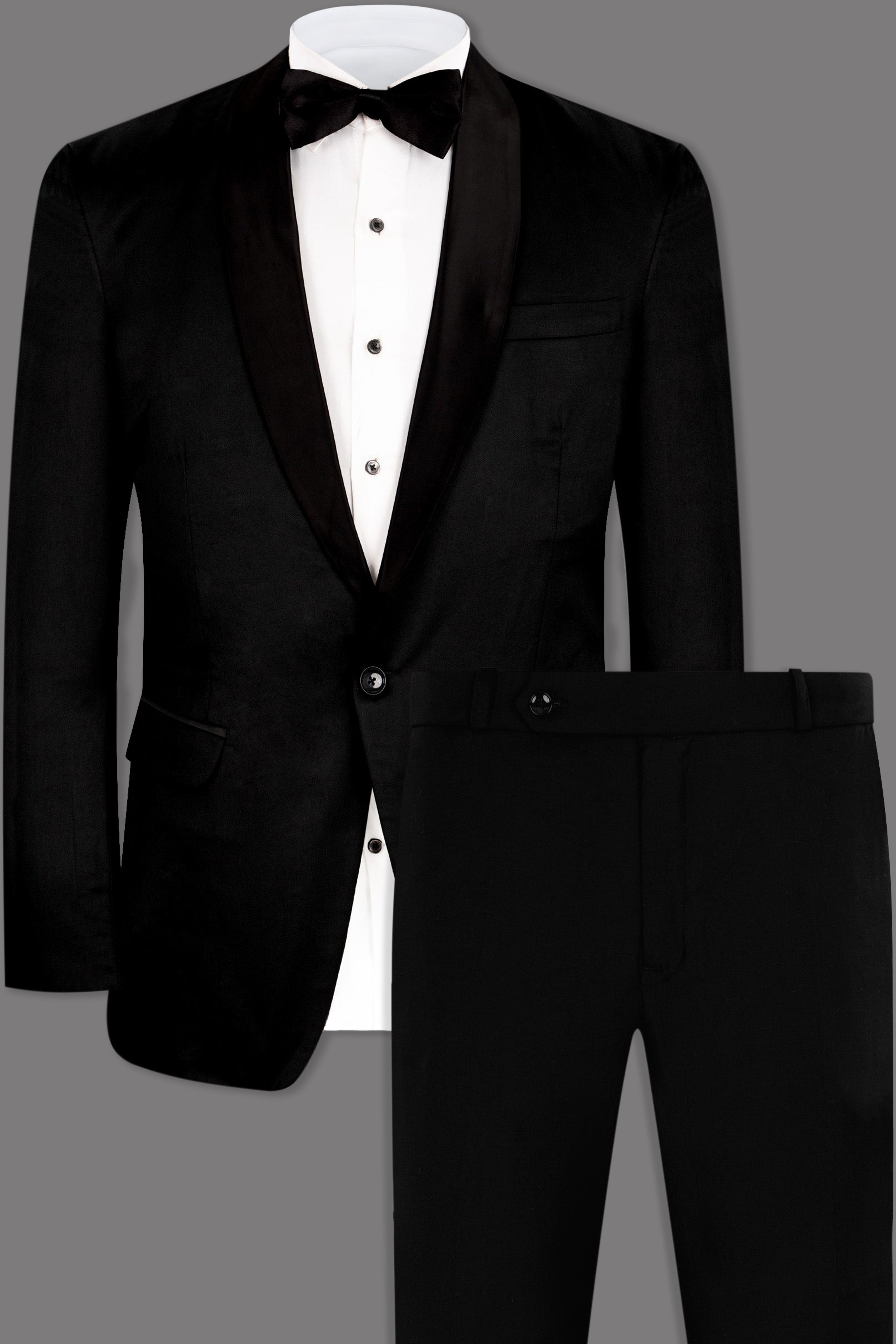 Jade Black Subtle Sheen Tuxedo Suit