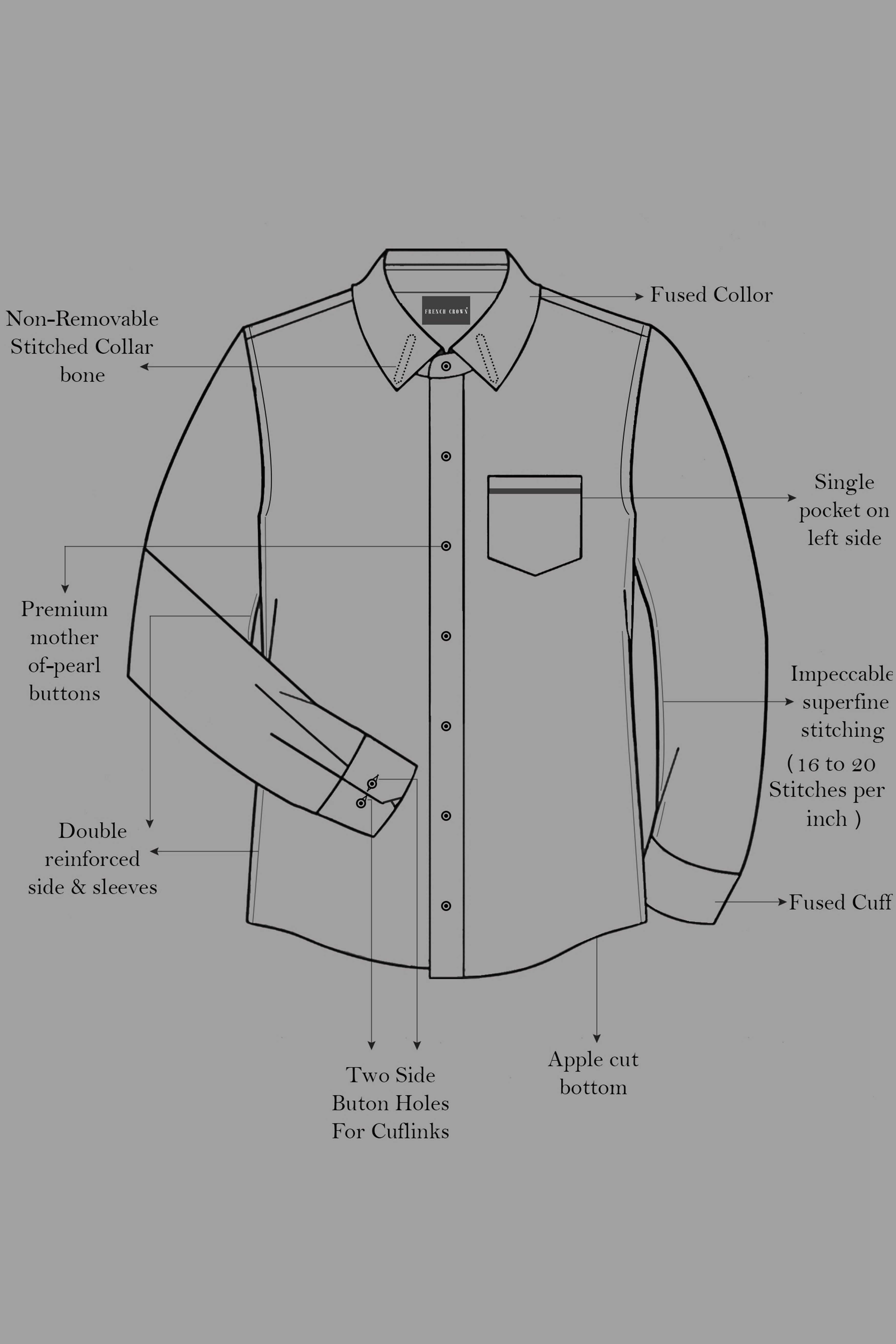 Pharlap Brown with Black Cuffs and Collar Chambray Shirt