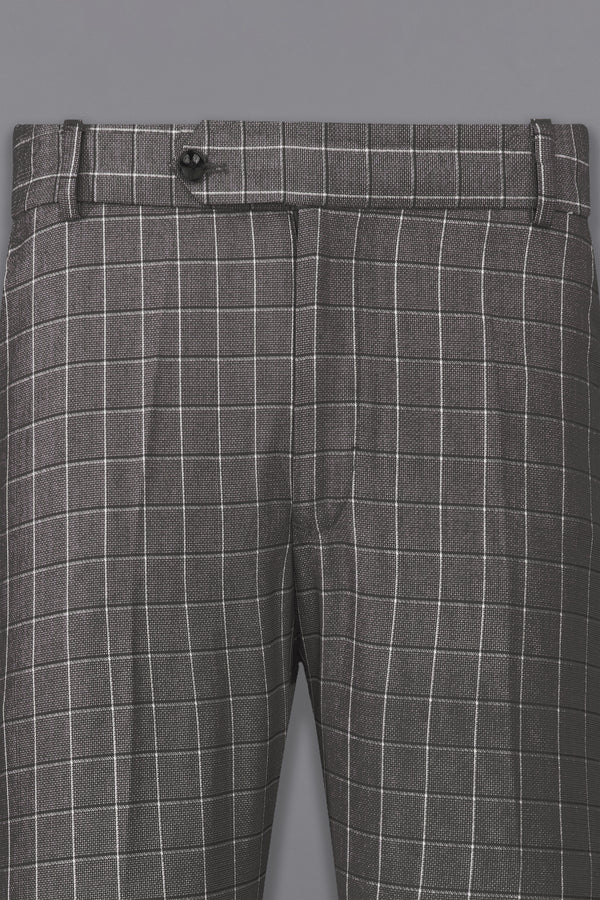 Mortar Gray Checkered  Pant
