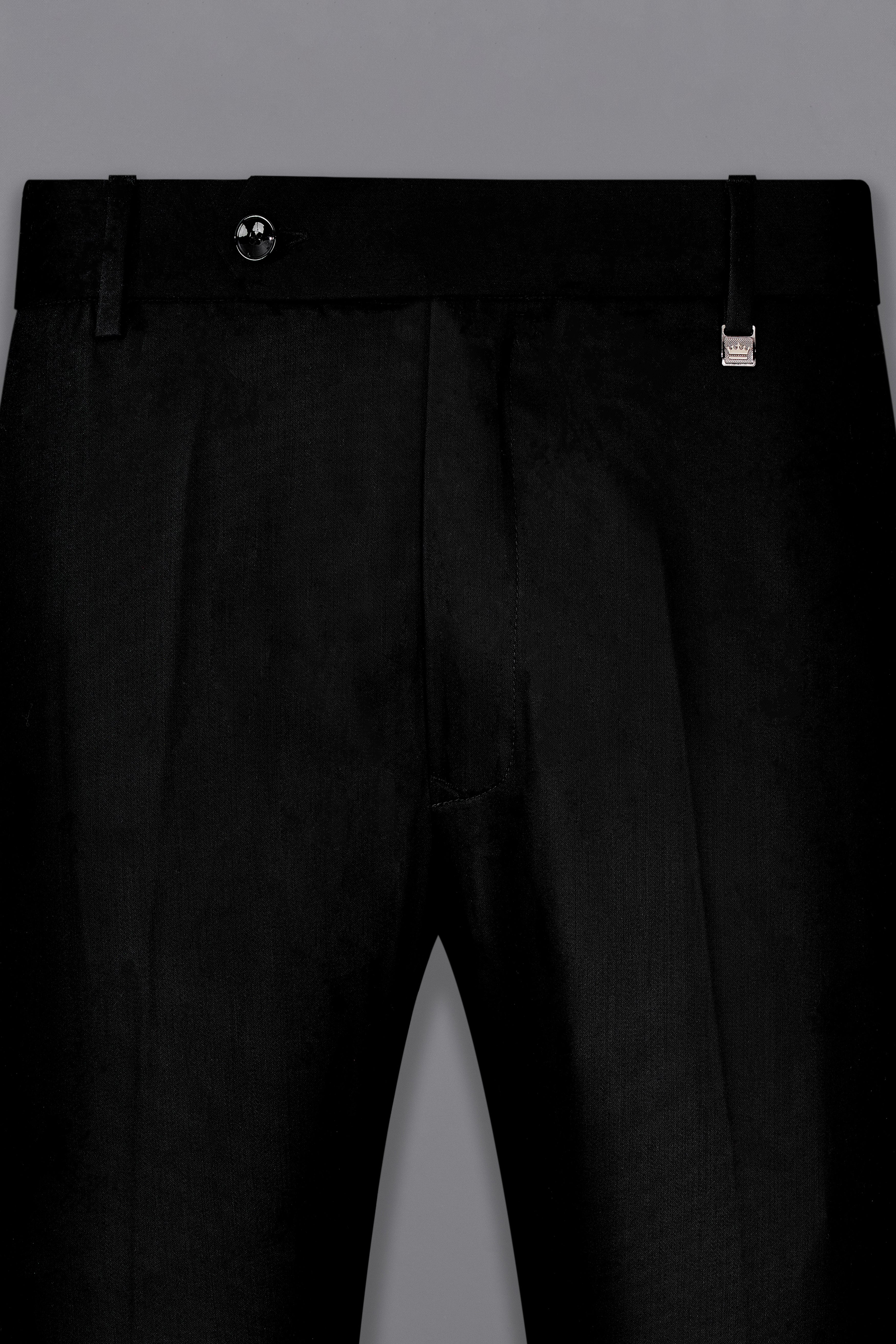 Jade Black Subtle Sheen Textured Pant