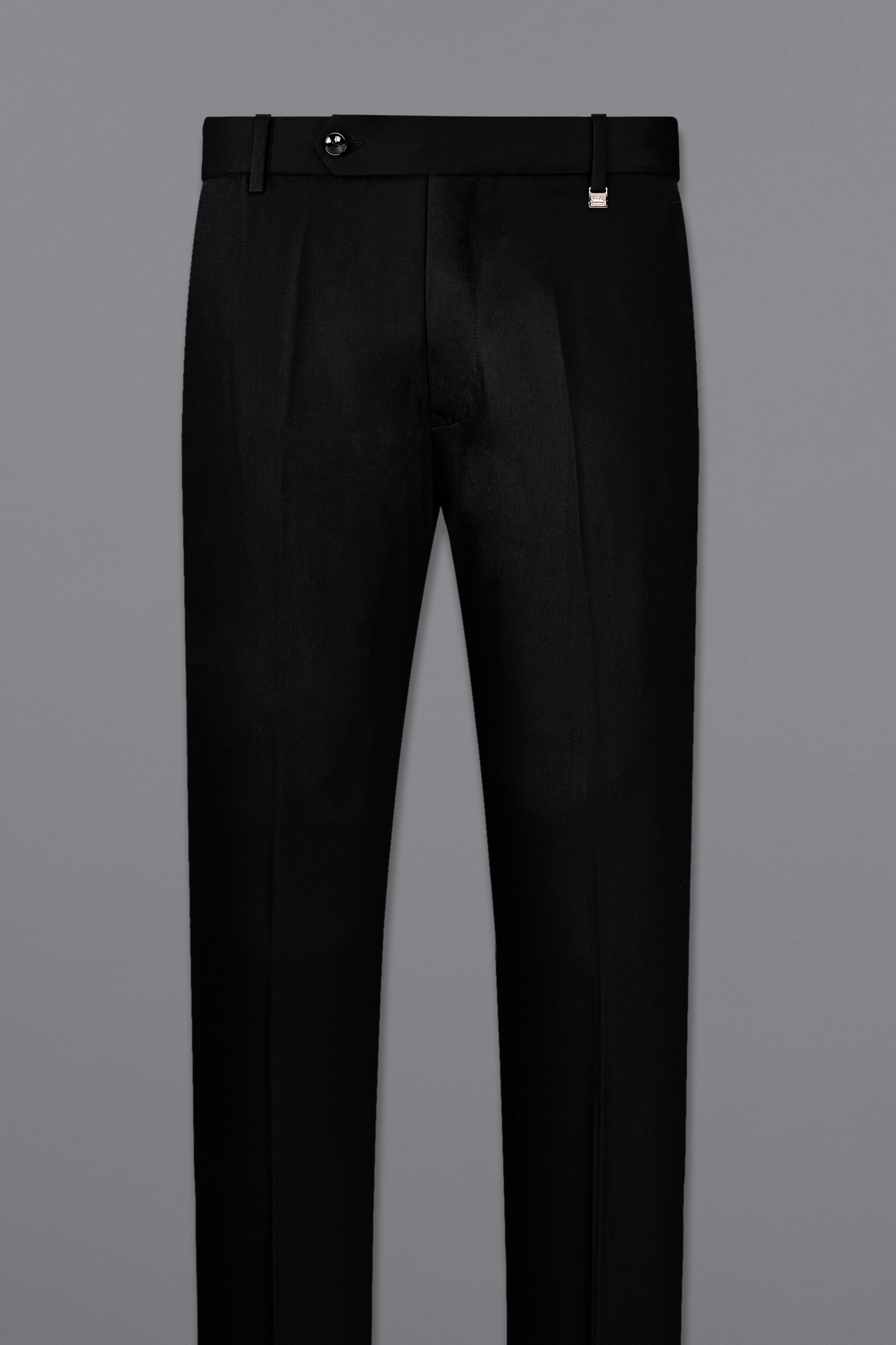 Jade Black Subtle Sheen Textured Pant