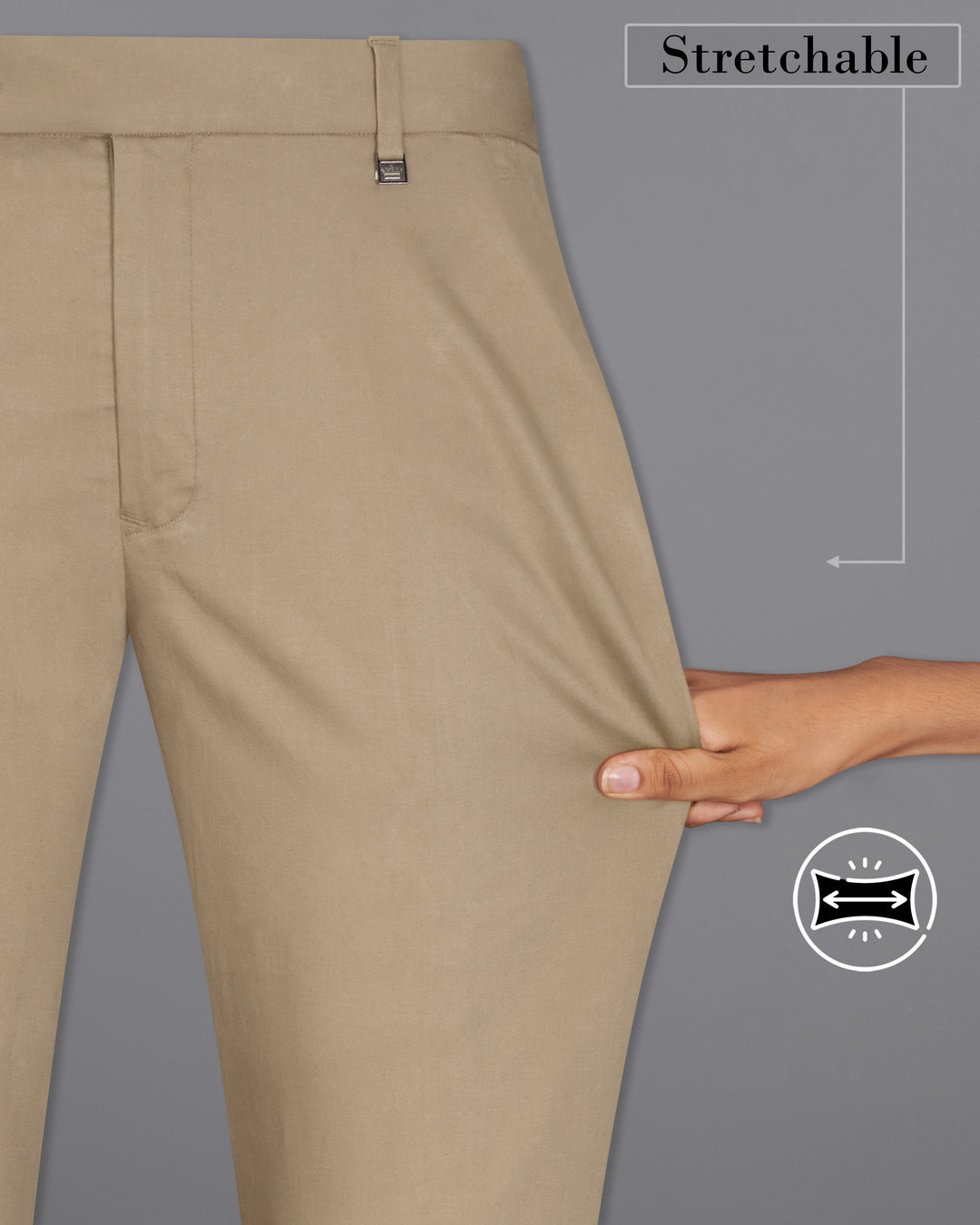QUICKSAND BROWN STRETCHABLE PREMIUM COTTON TRAVELER PANT