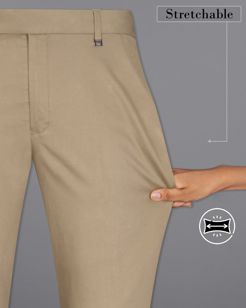 Quicksand Brown Stretchable Premium Cotton traveler Pant